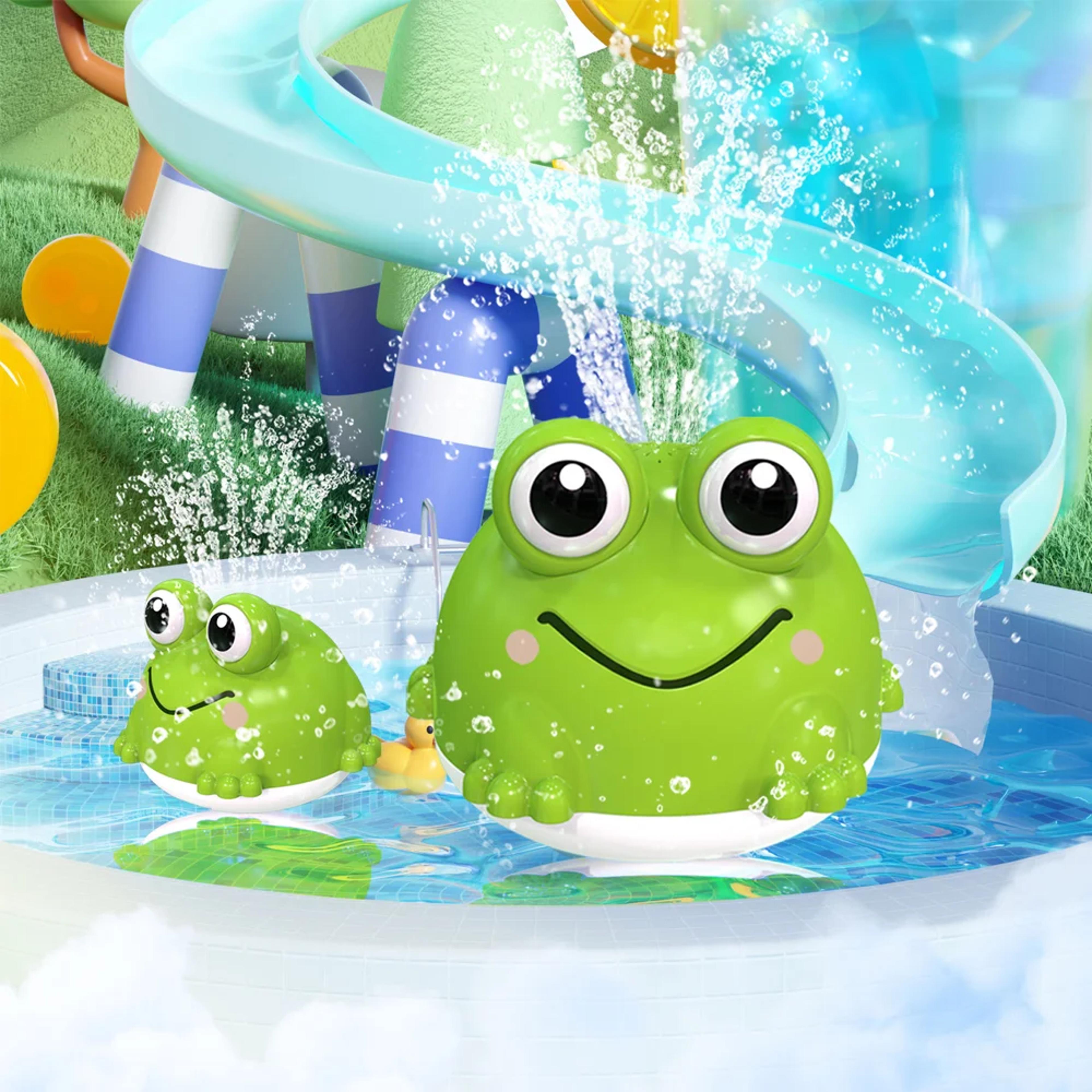 usb rechargeable led frog bath toy with auto water spray for kids
