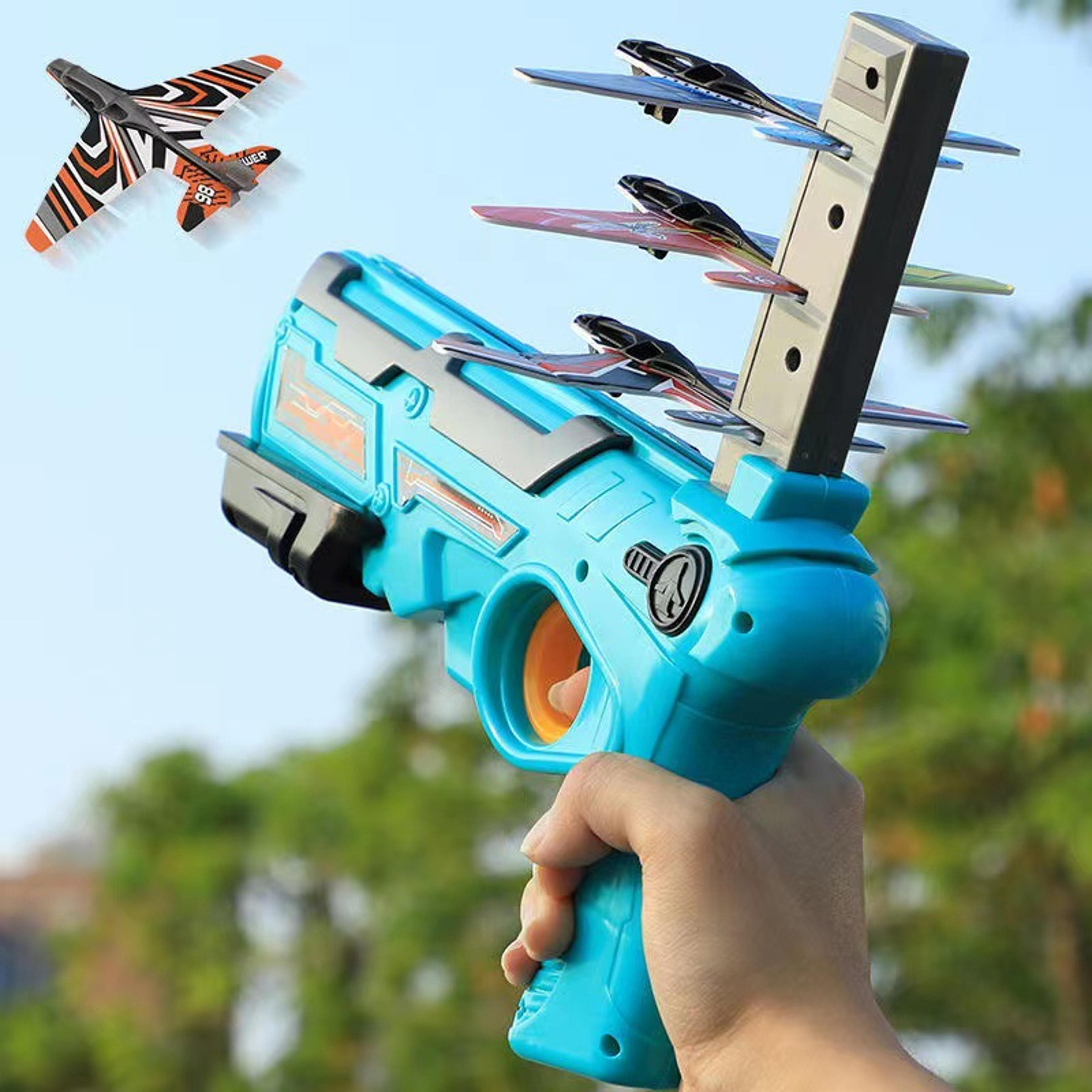 kids foam airplane launcher toy outdoor glider plane gift