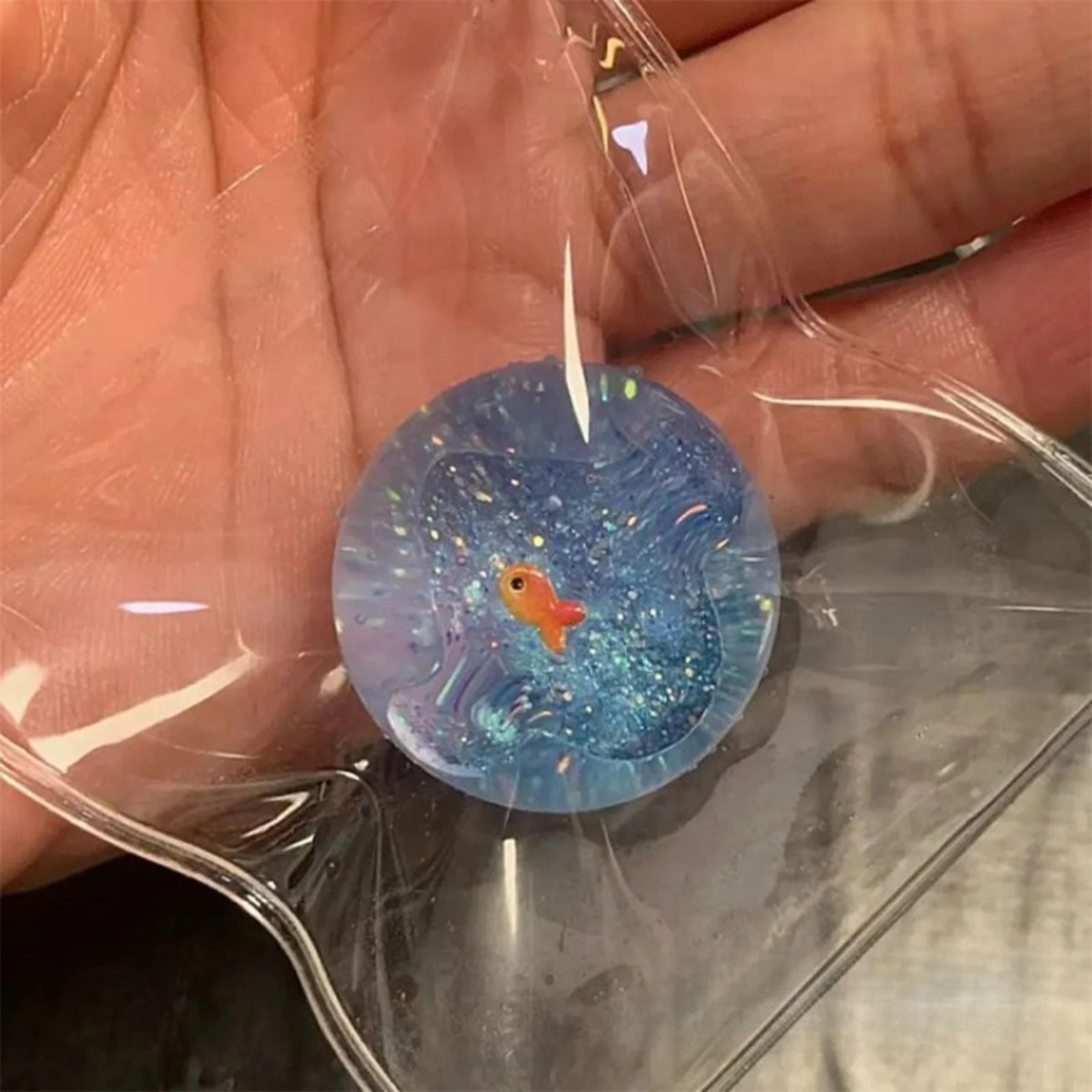 ocean planet goldfish squishy fidget toy stress relief sensory keychain gift
