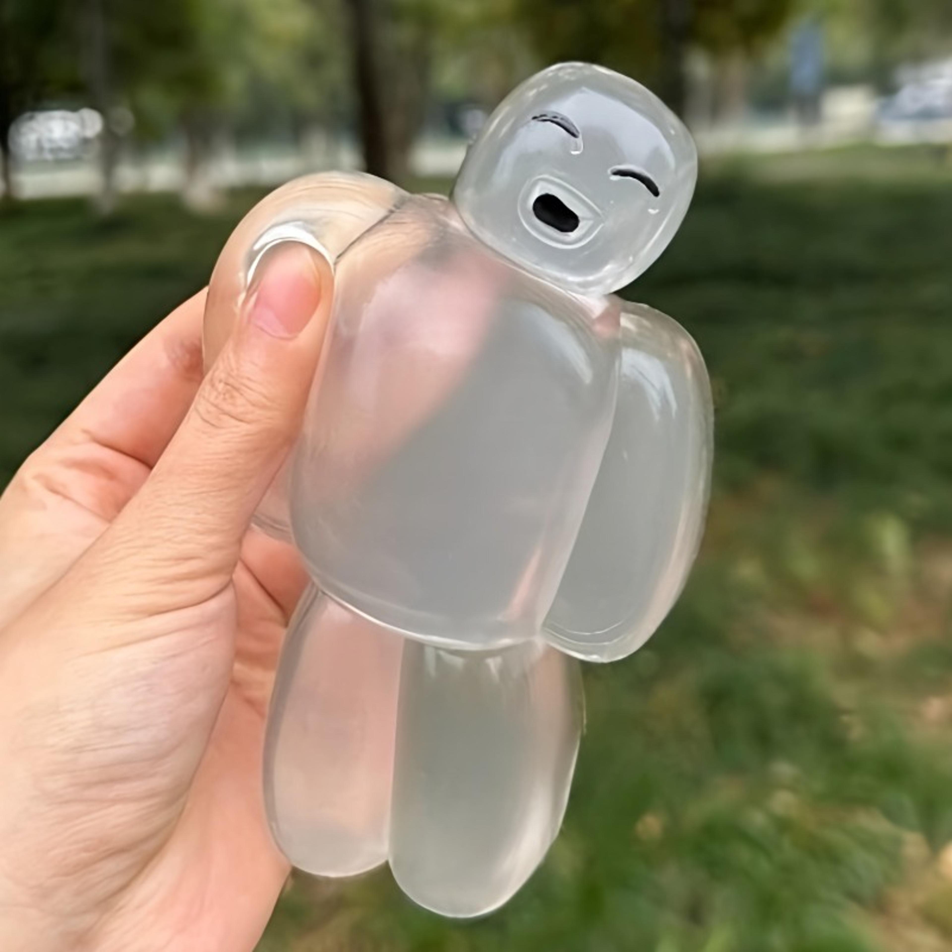 transparent jelly robot squishy toy for stress relief and sensory fidget play