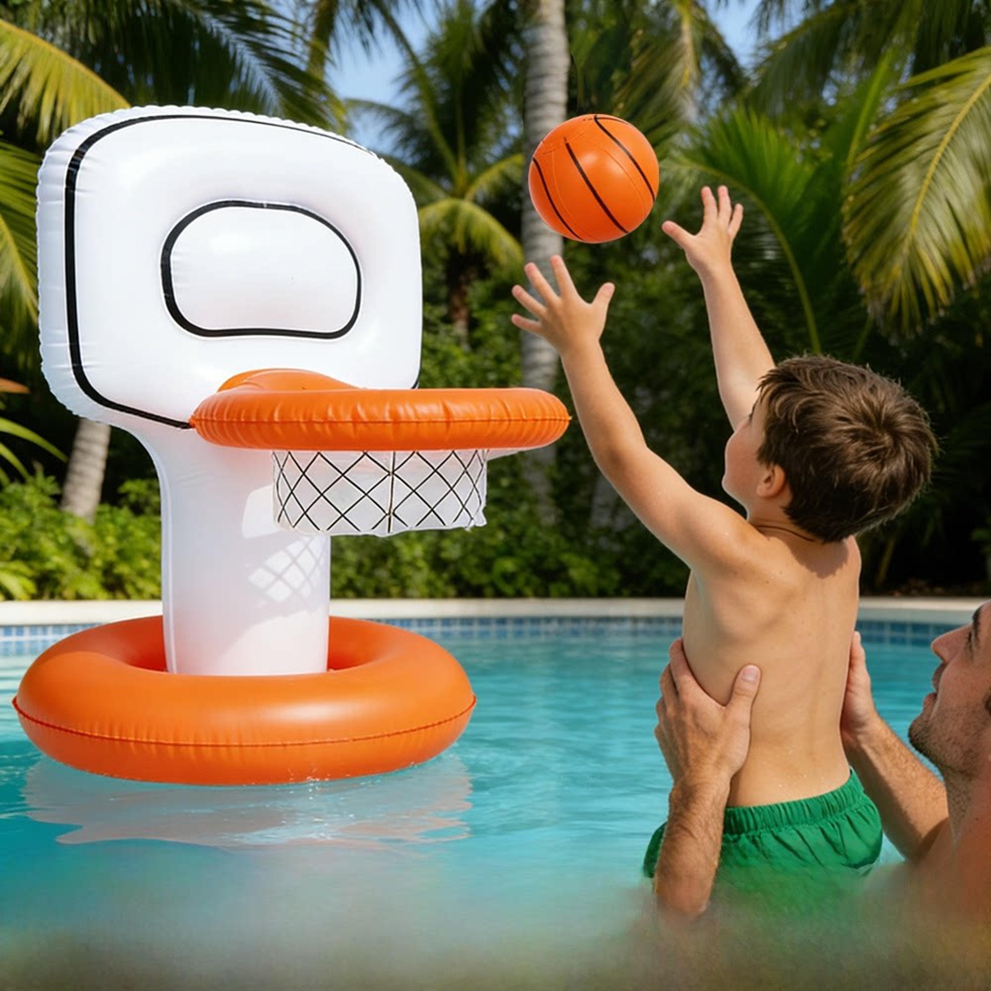 inflatable pool basketball hoop floating pool game for kids summer water play