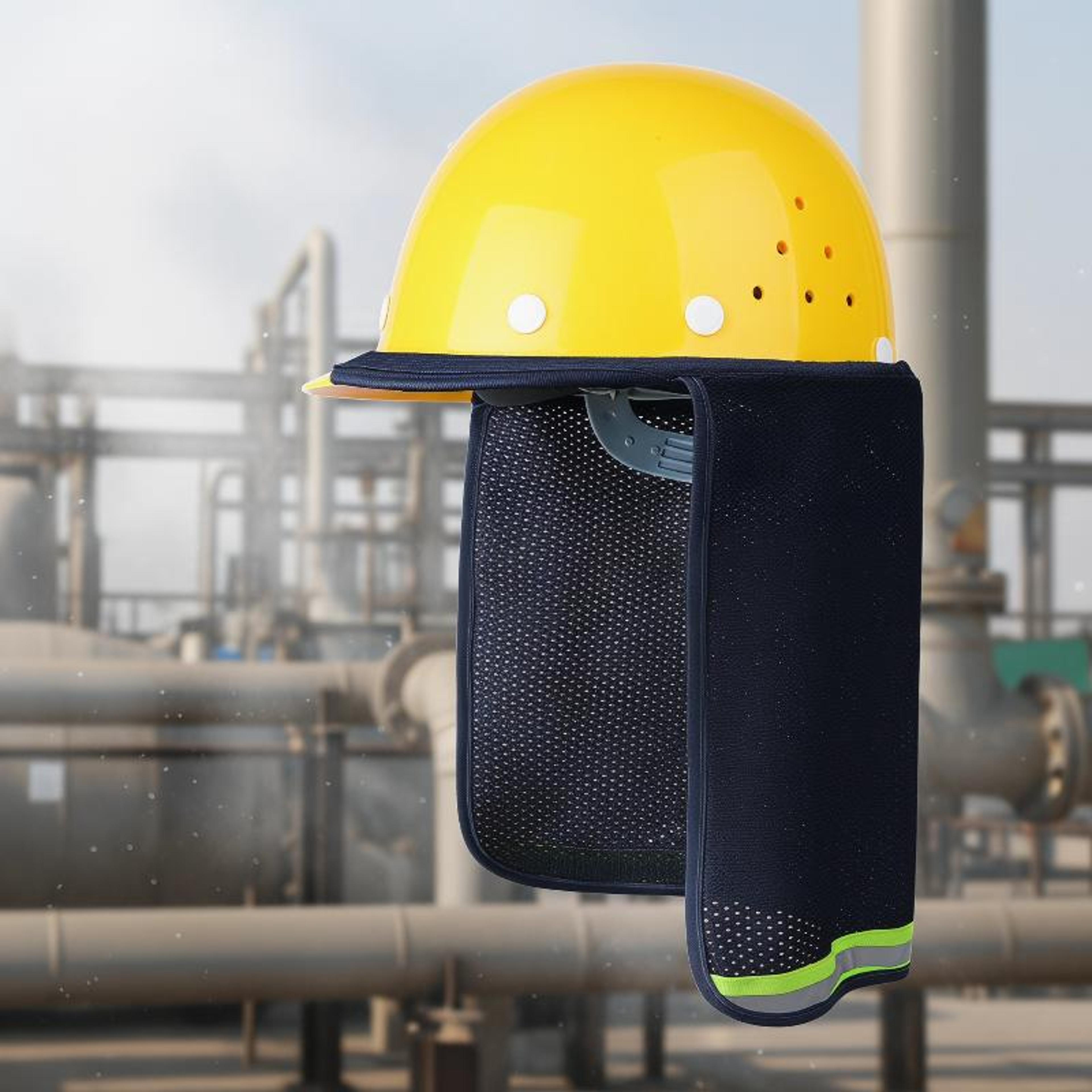 breathable hard hat sun shade with wide brim neck cover for construction safety helmets