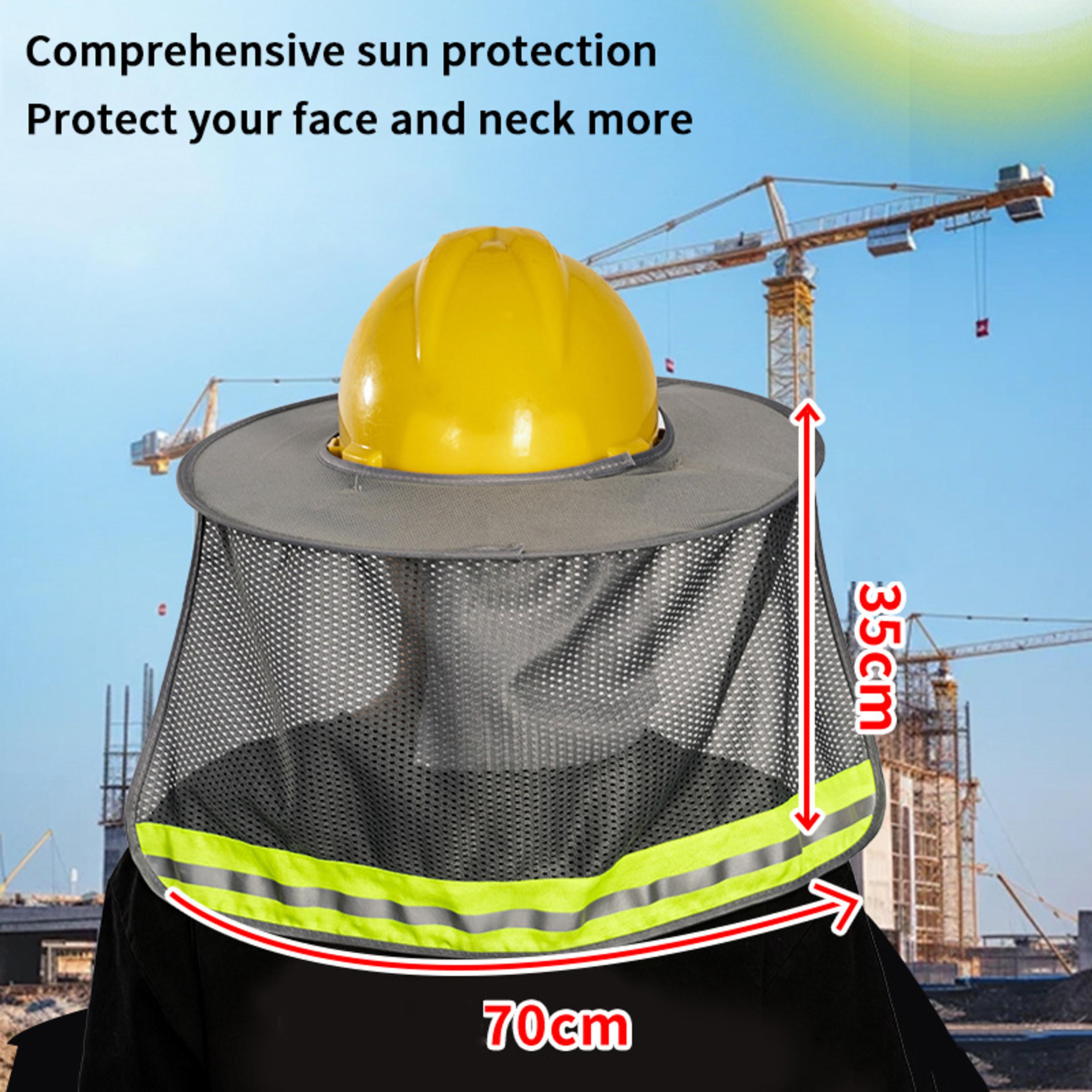 hard hat sun shade neck shield with reflective safety stripe