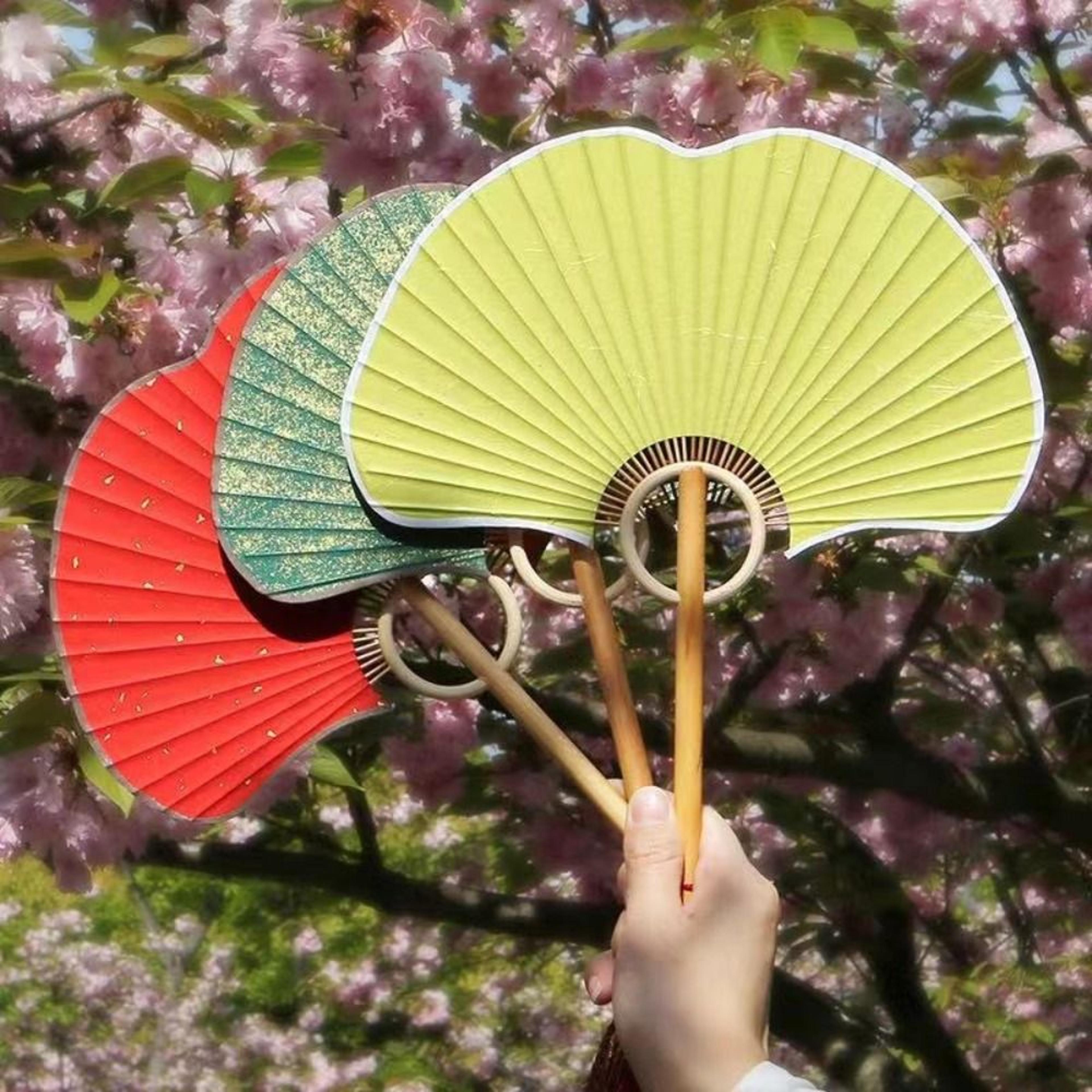 elegant rice paper fan ginkgo round chinese hand fan for photos and home decor