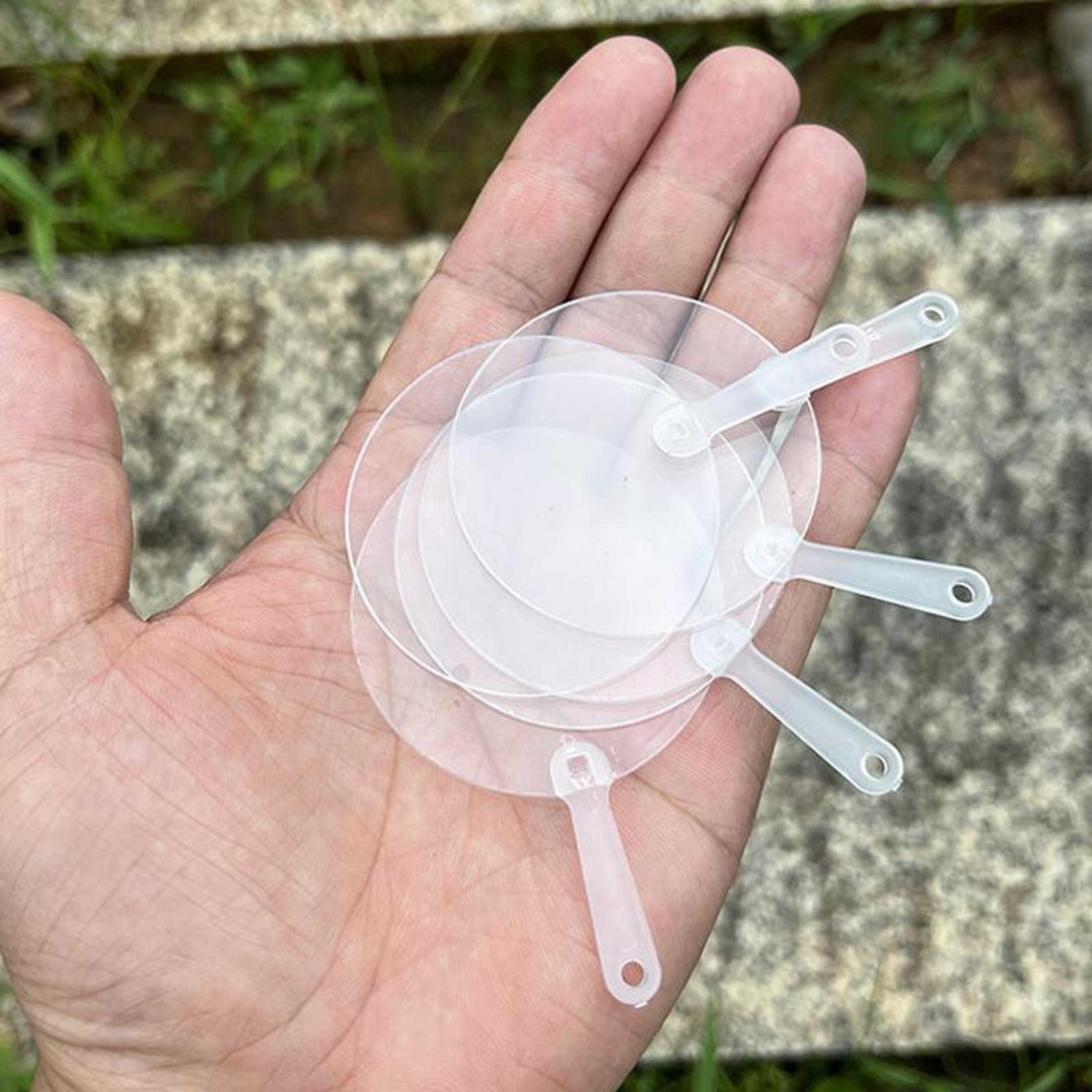 mini transparent blank fans for diy crafts wedding party favors