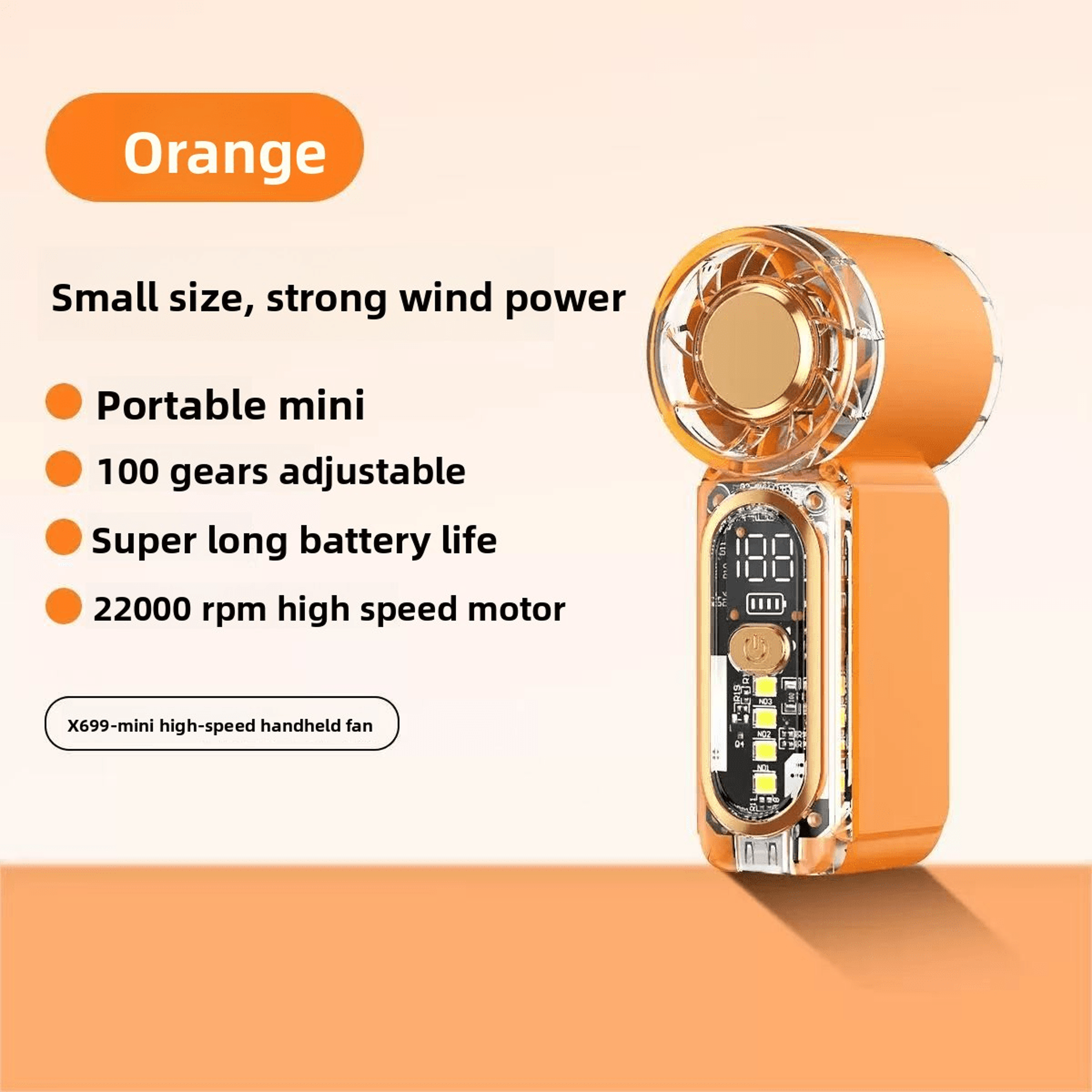 mini handheld fan with night light usb rechargeable pocket cooling fan