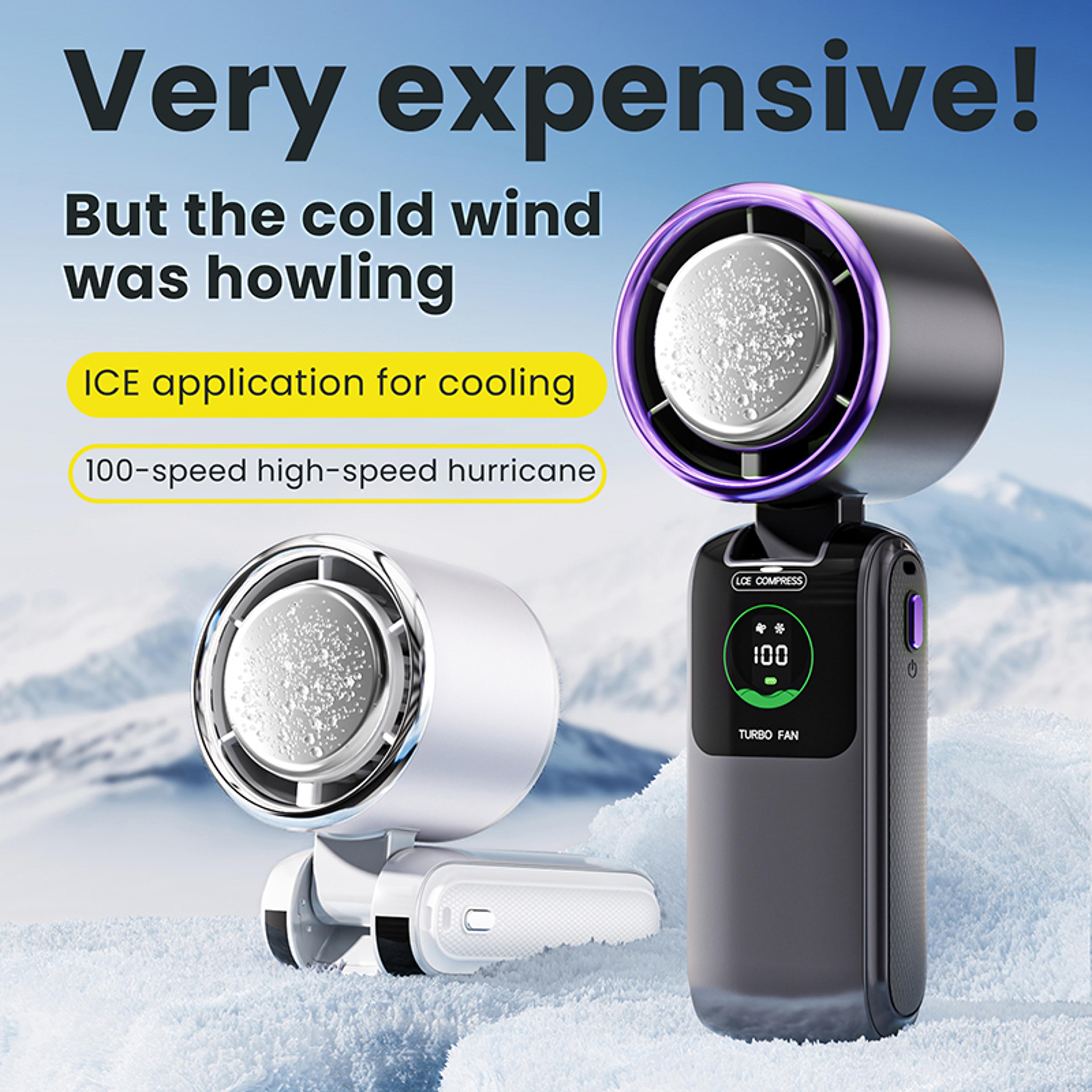 ice pack portable handheld fan speed usb rechargeable foldable mini cooling fan