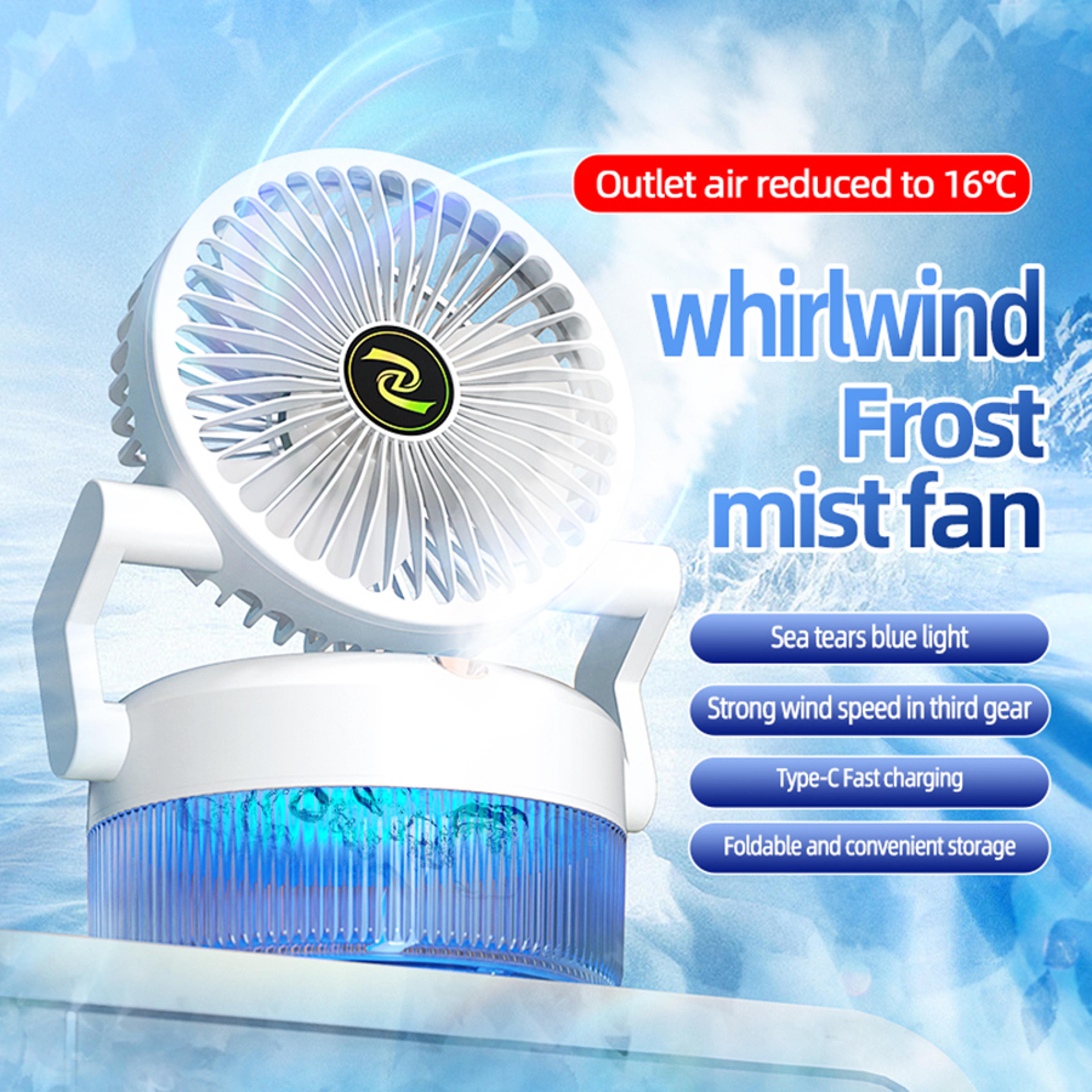 rechargeable misting fan portable desk air cooler with foldable humidifier spray
