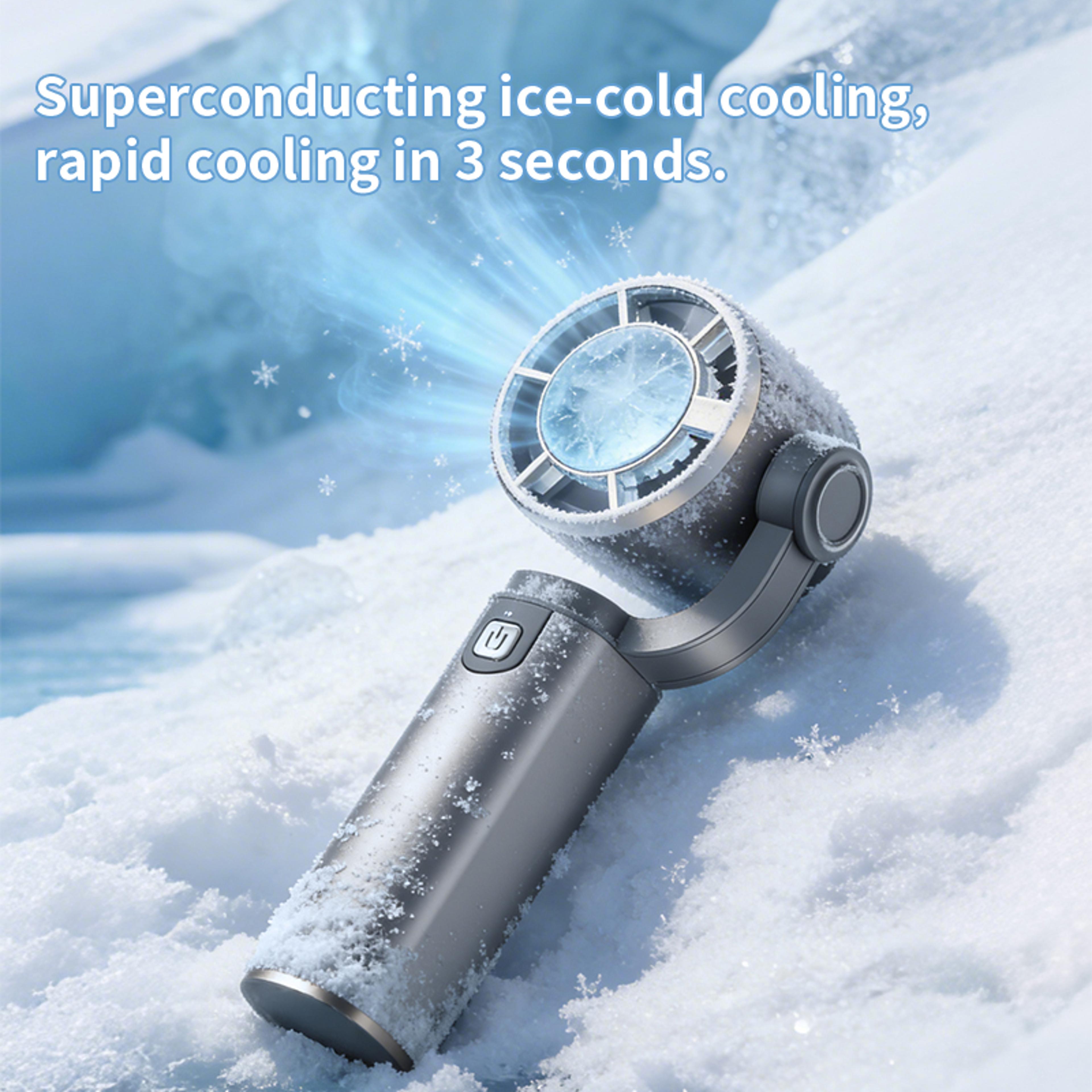 portable handheld fan with cold compress usb rechargeable speed travel cooling fan