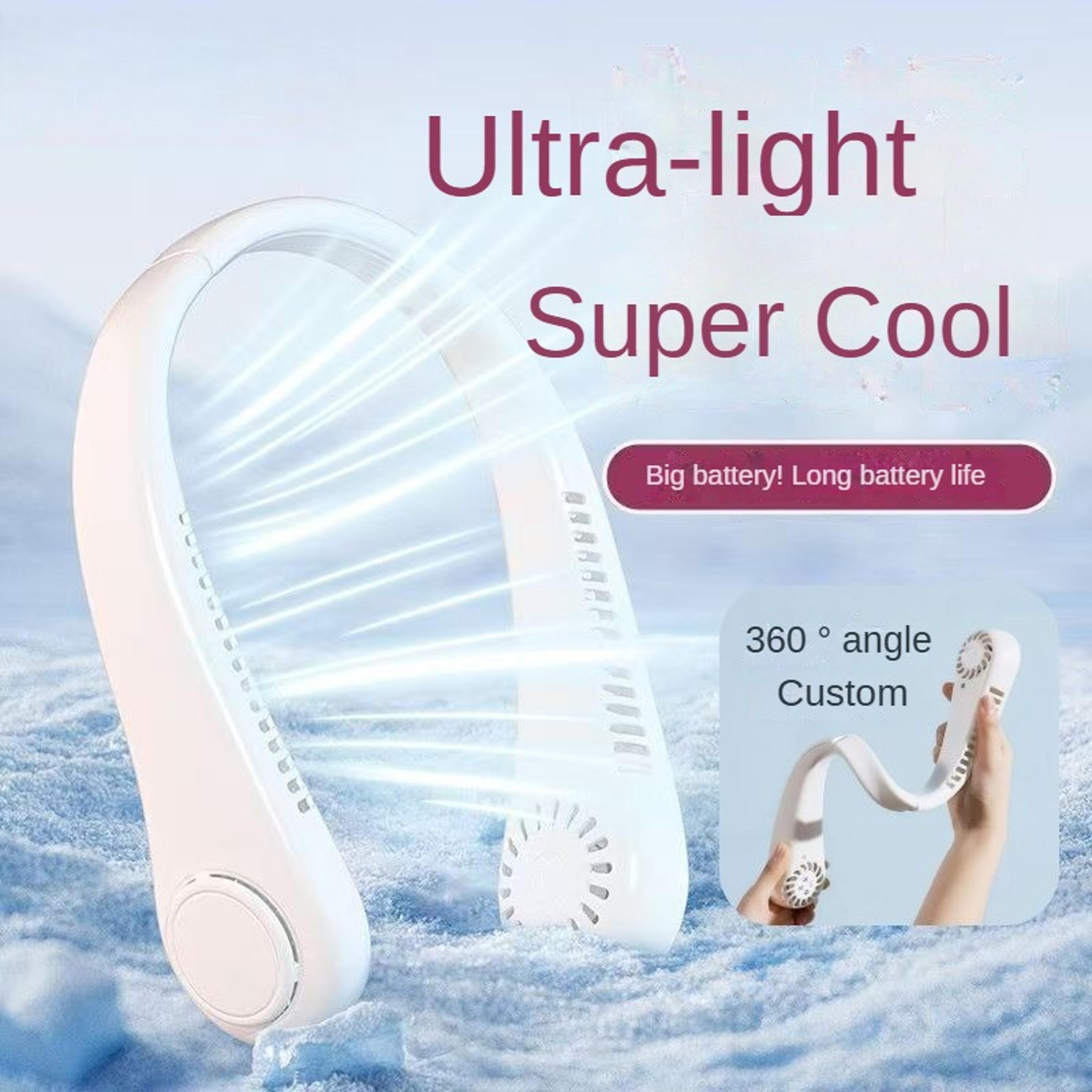 bladeless neck fan rechargeable speed hands free portable cooling fan
