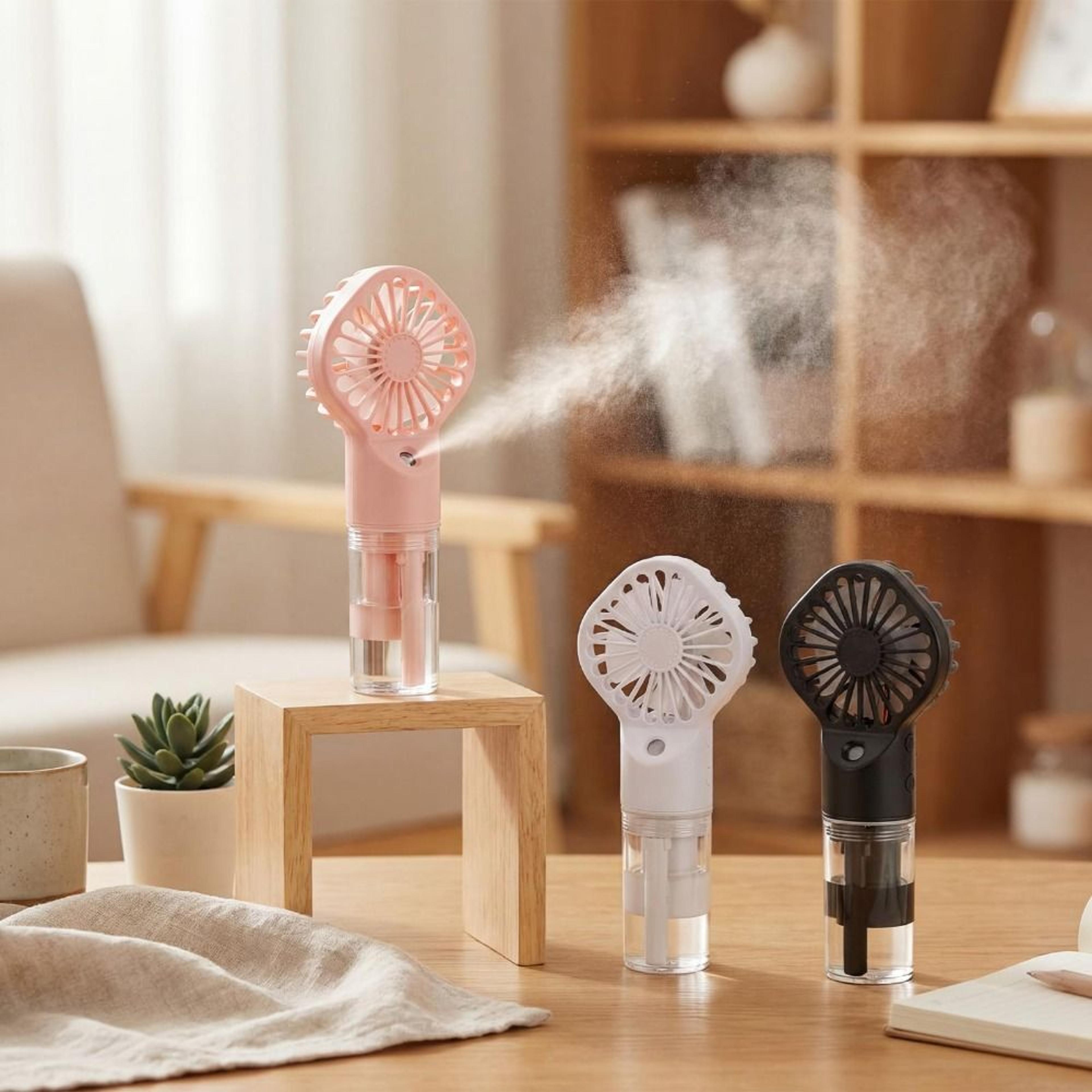 handheld misting fan usb rechargeable portable spray fan