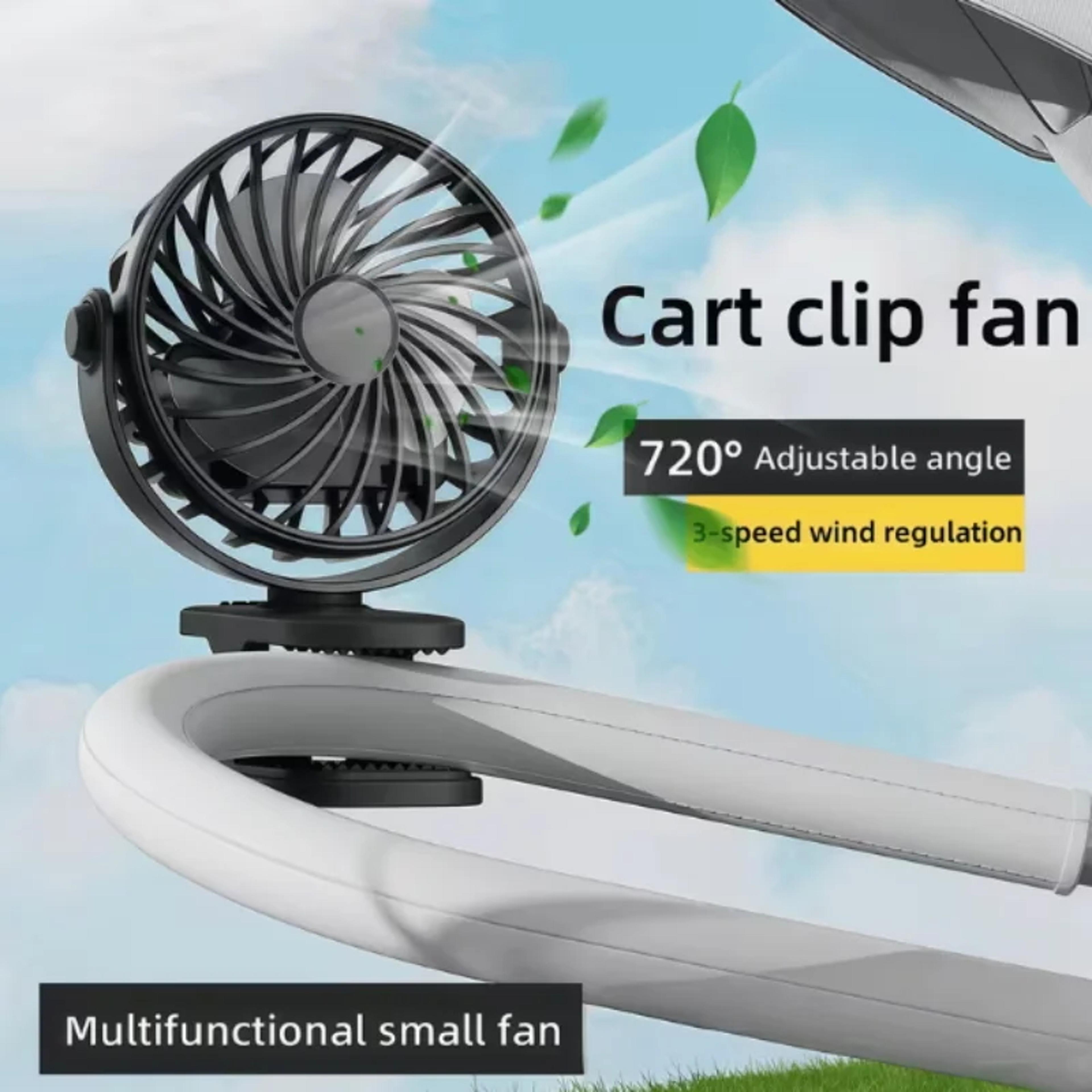 portable clip fan with usb rechargeable cooling and night light