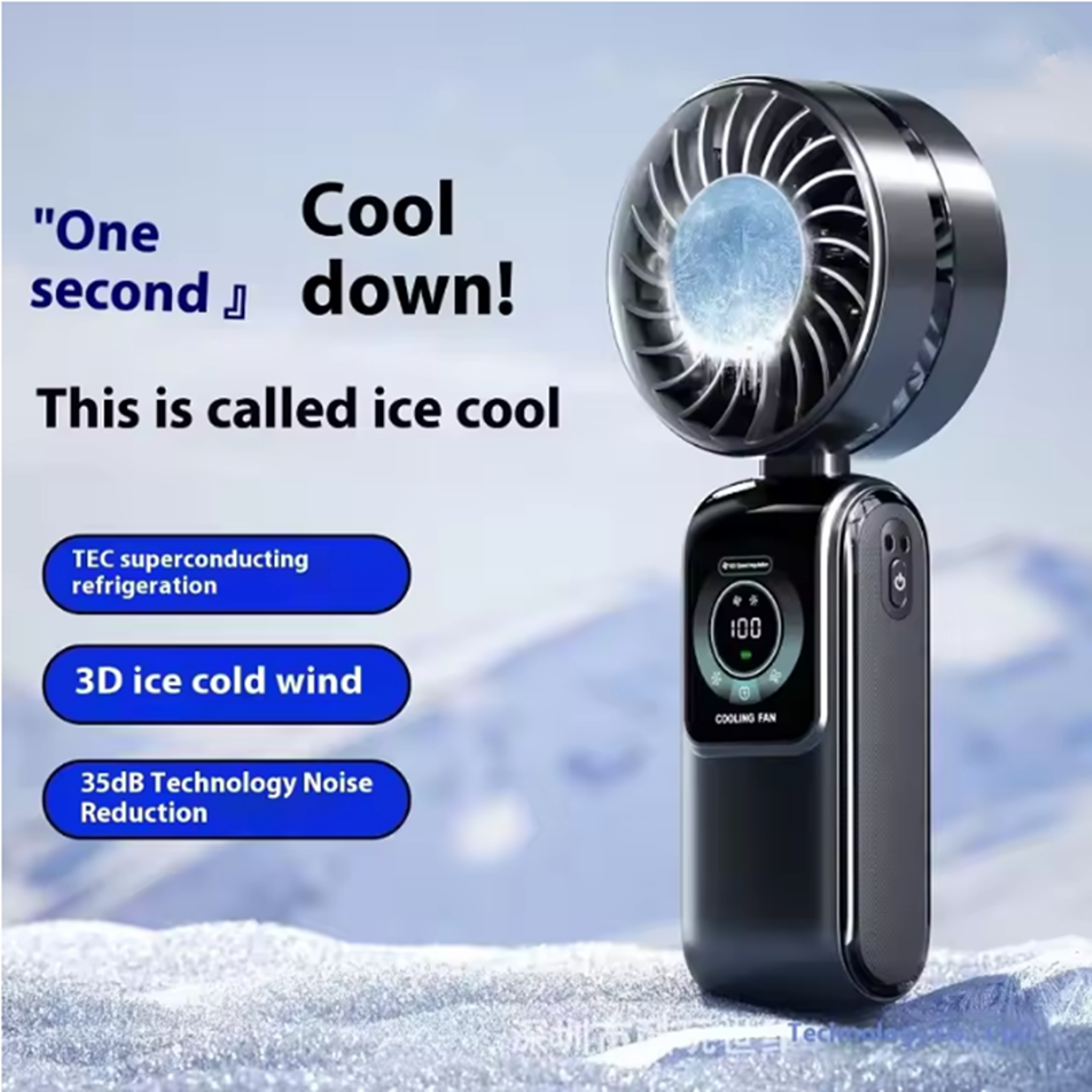 ice cool semiconductor cooling fan with digital display