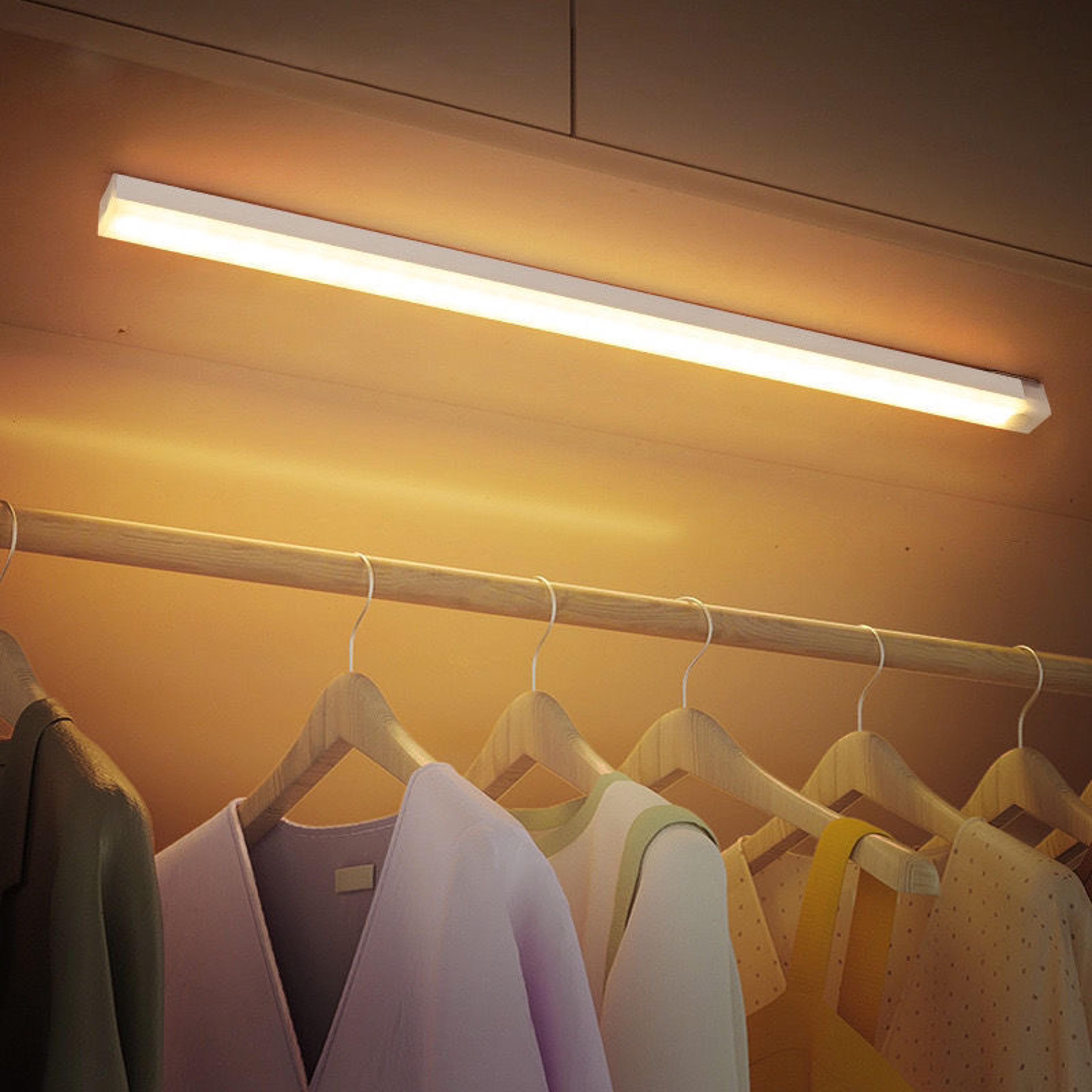 wireless led motion sensor light, cabinet wardrobe lamp with light sensing, ideal for stairs, kitchen & night use