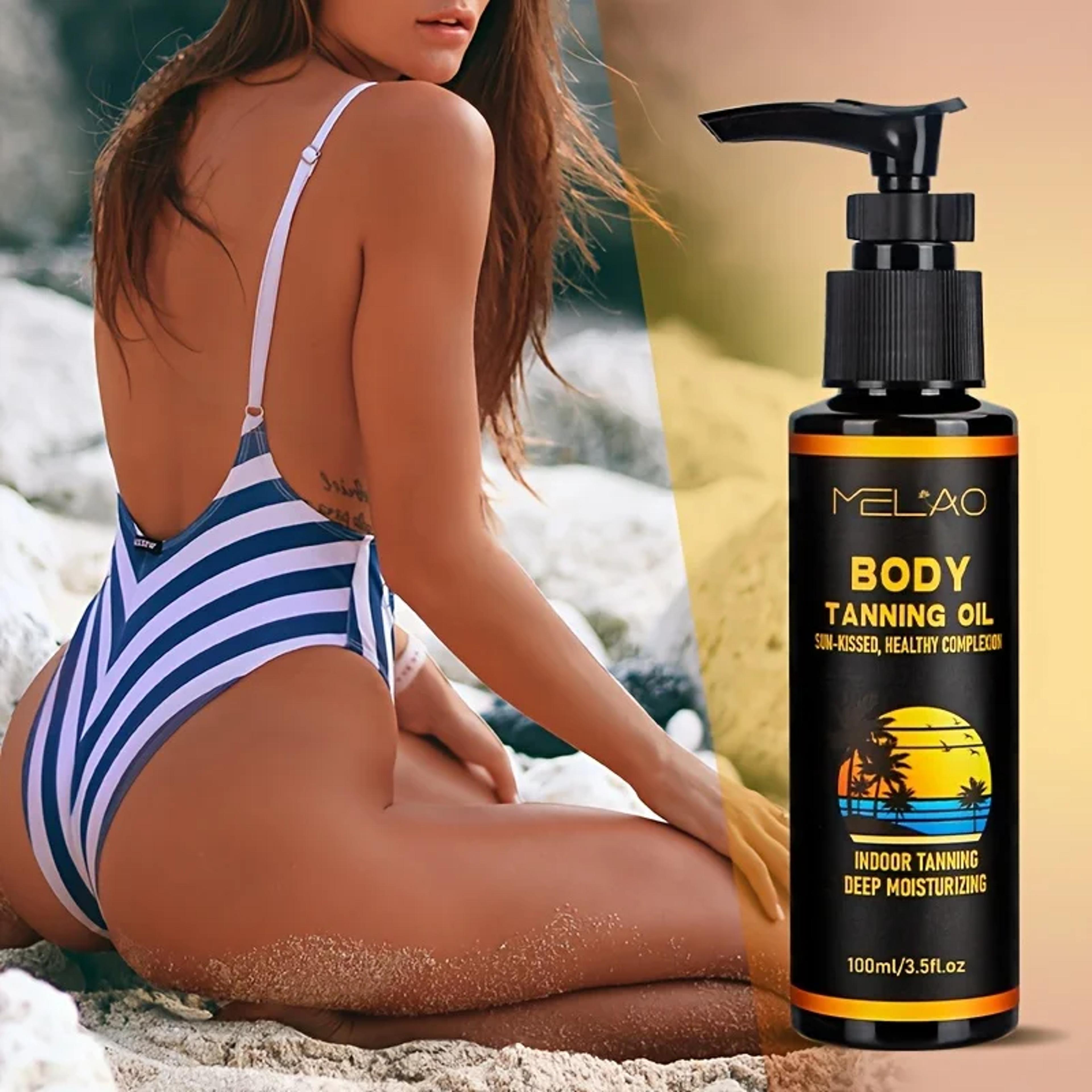 tanning oil & tanned intensifier for fast dark bronzed glow