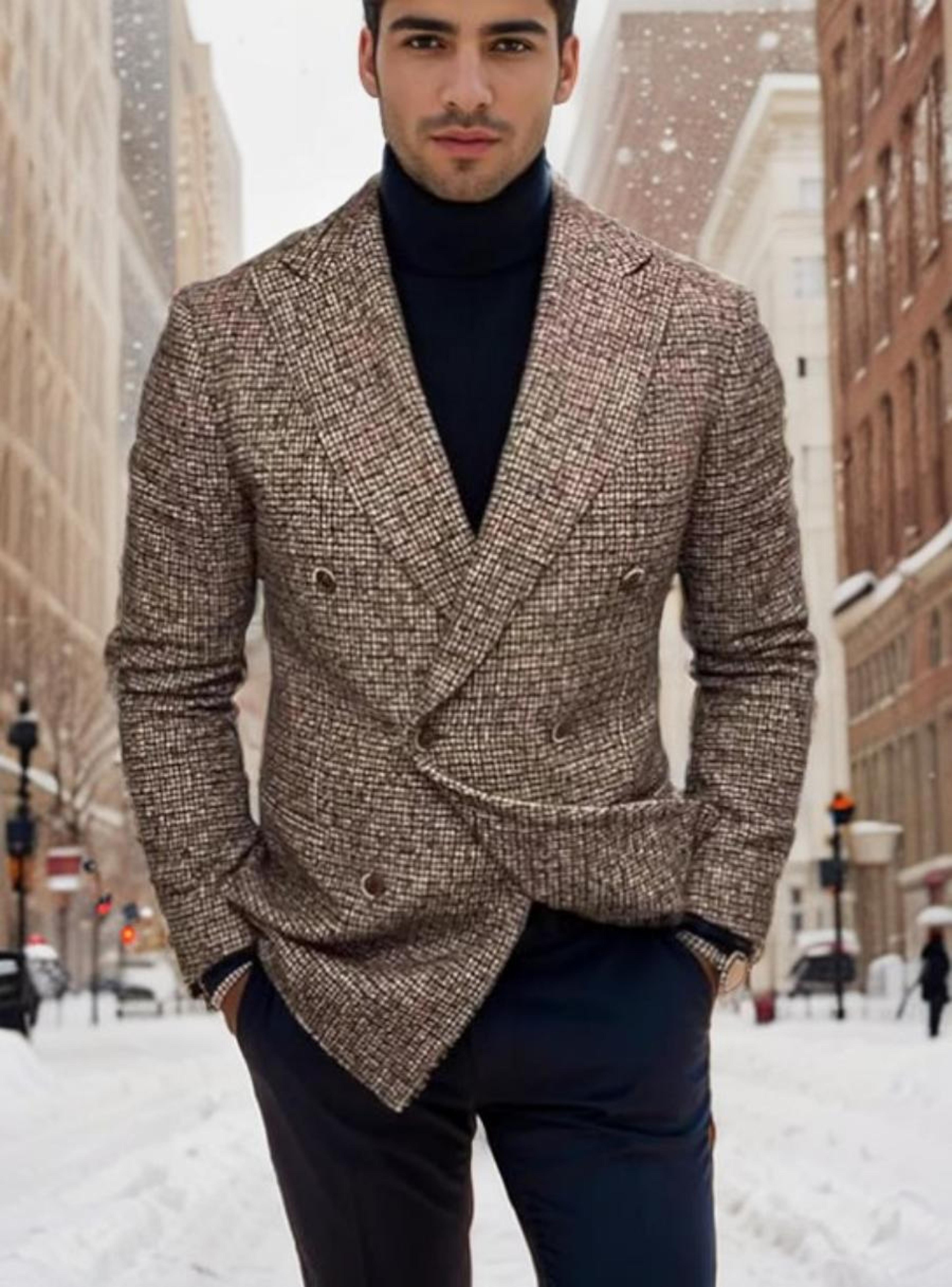 modern slim fit blazer for men, versatile sport coat, casual business suit jacket, comfortable and breathable