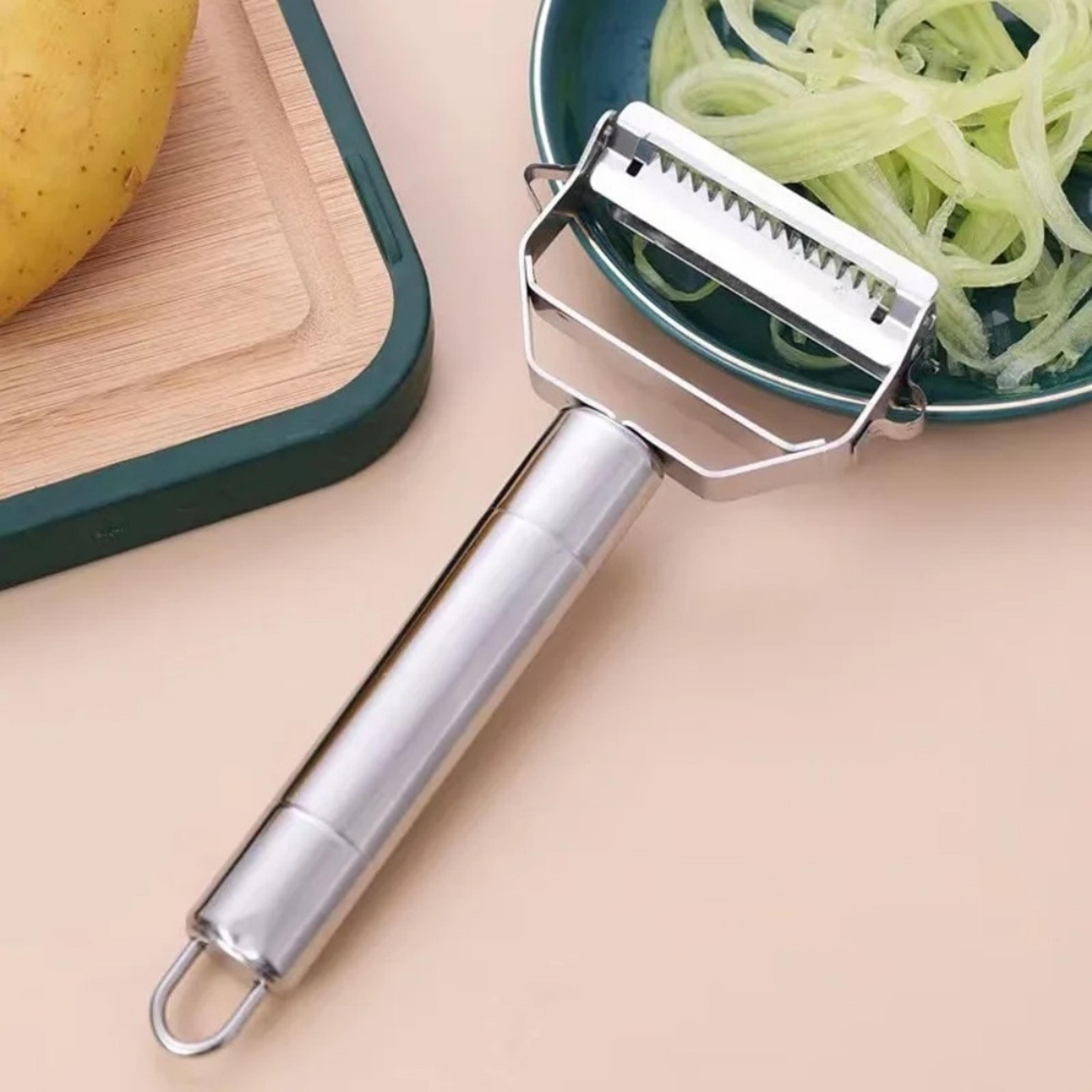 stainless steel vegetable peeler & julienne slicer for fruits, potatoes and melons