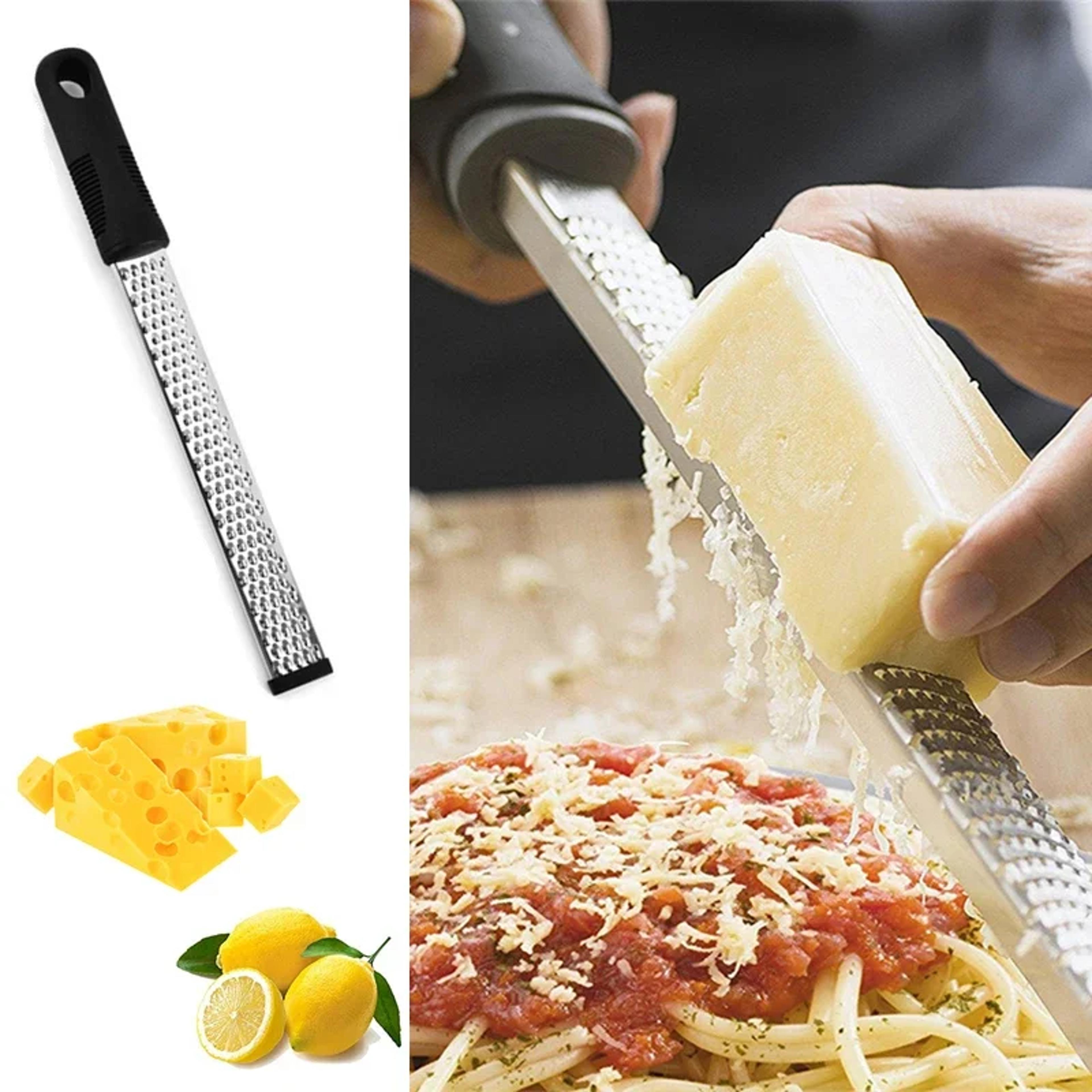 premium multifunction stainless steel cheese & lemon zester tool with vegetable cutter