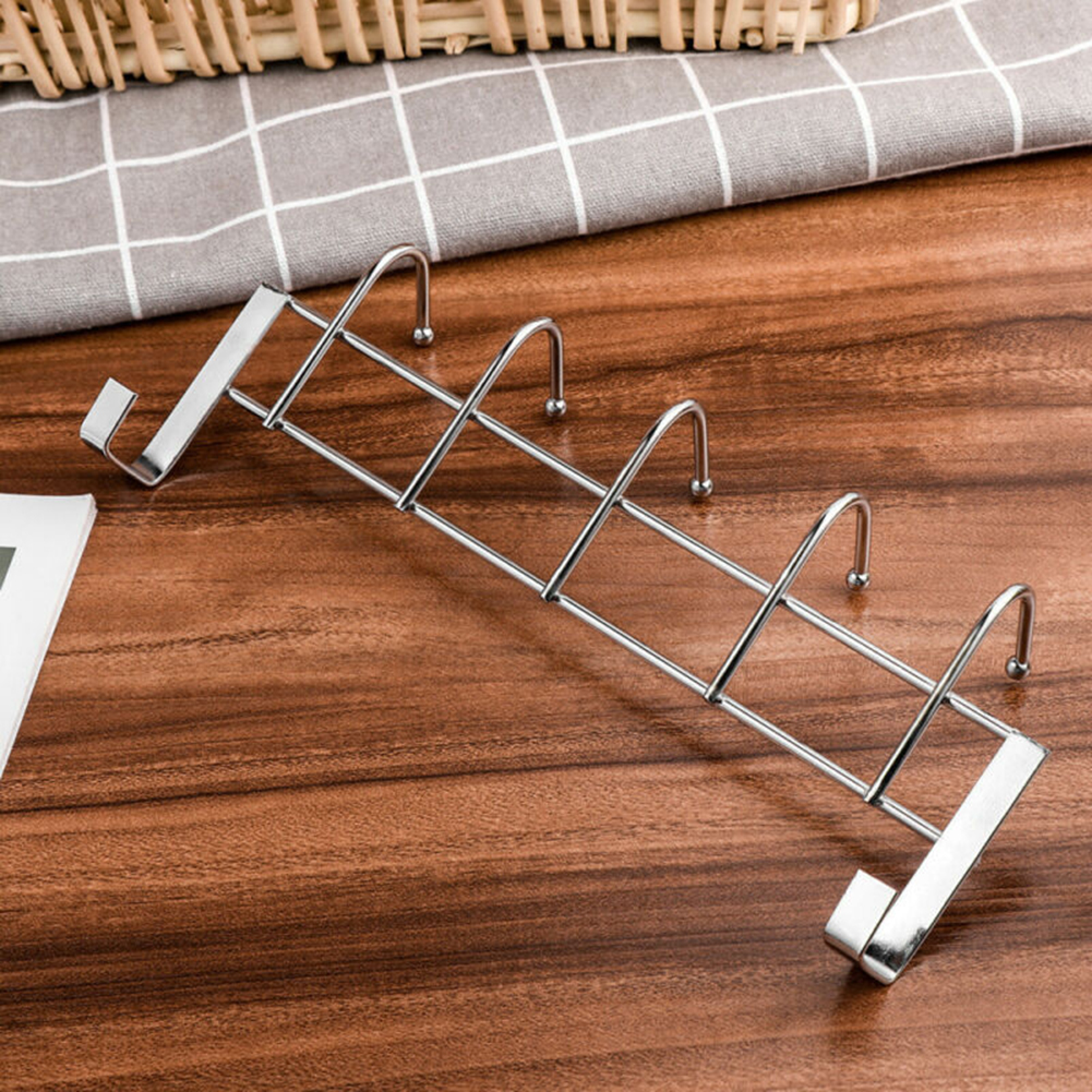 premium stainless steel over door hook rack organizer