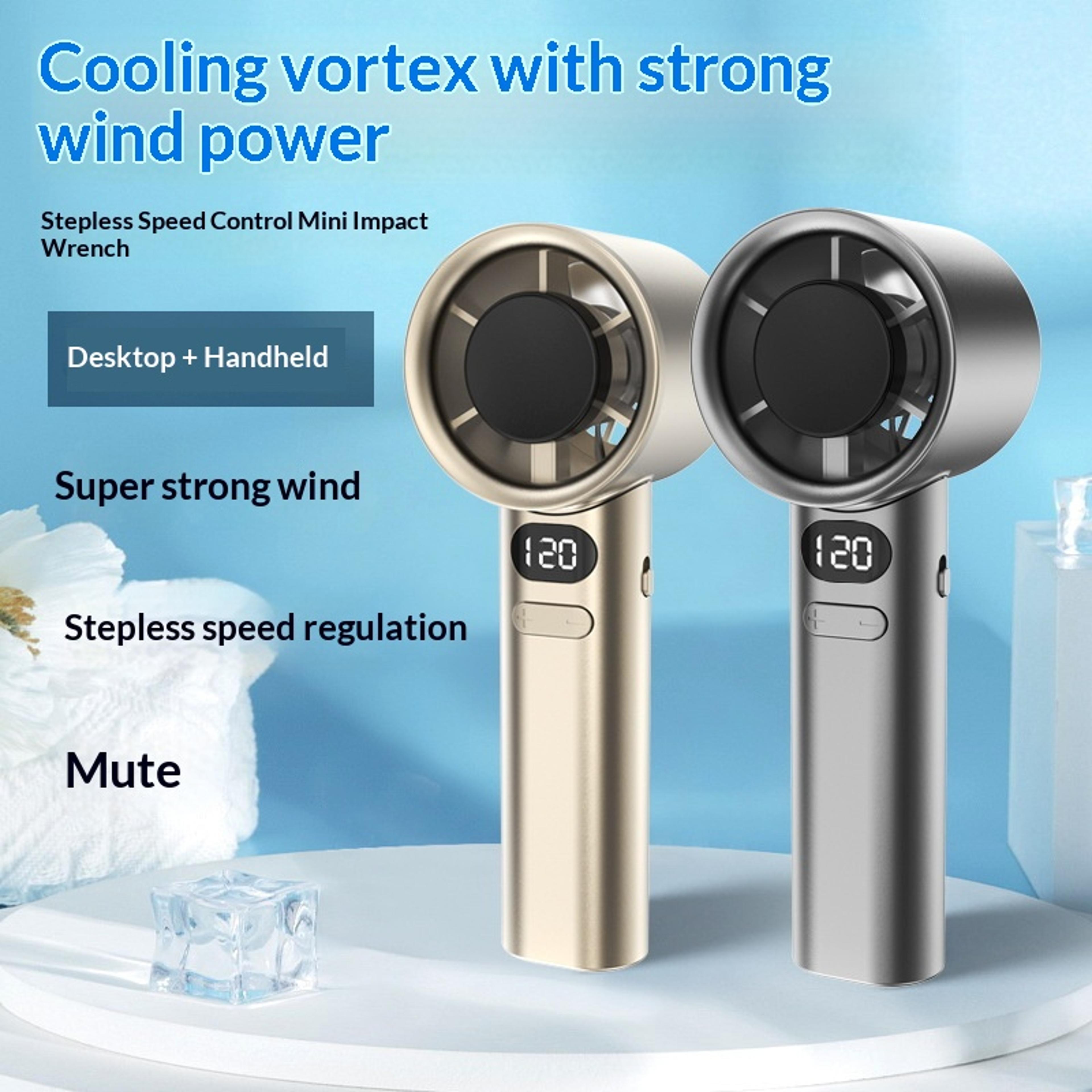 turbo cool portable handheld fan usb rechargeable ice cooling fan