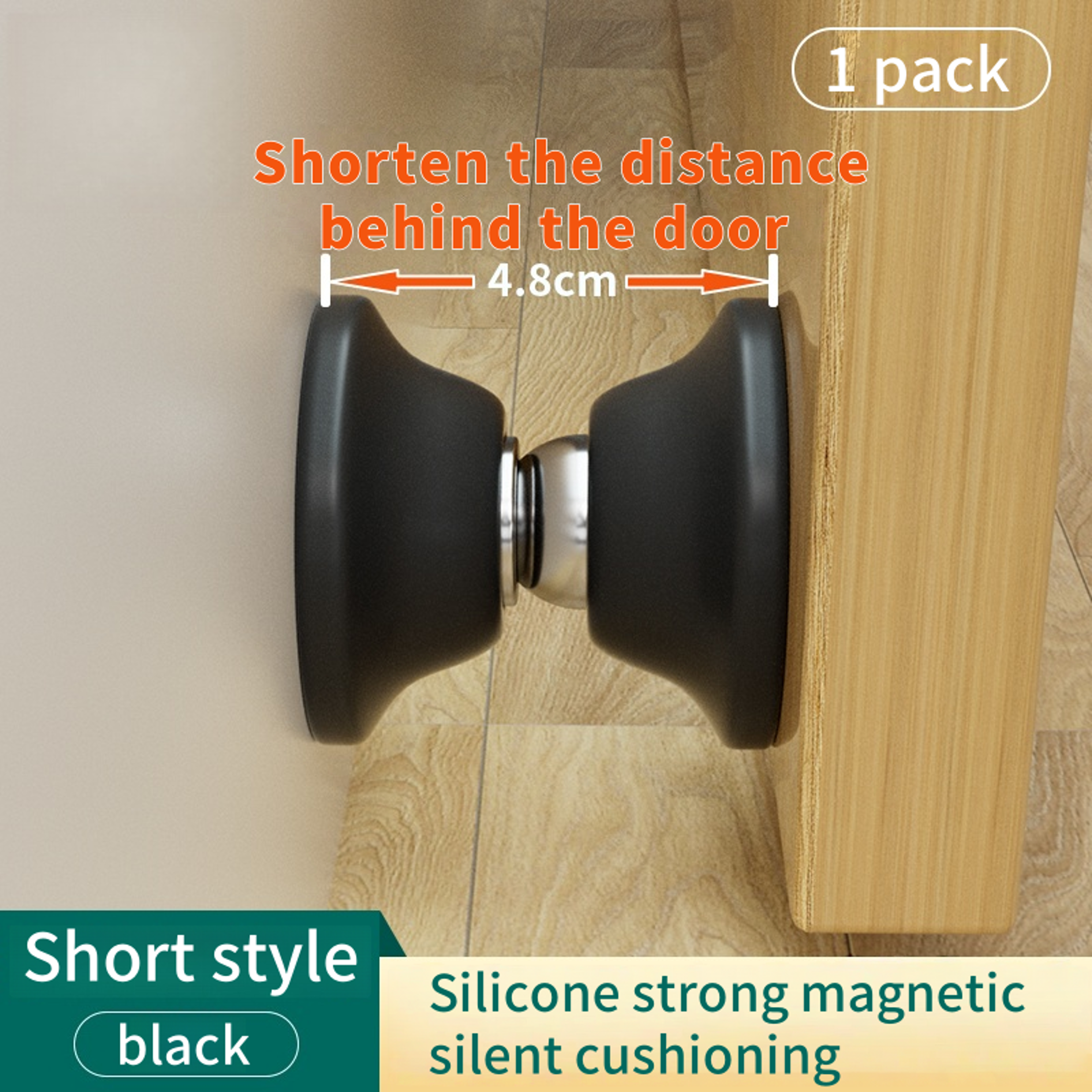 premium silicone magnetic door stopper with no drill suction protection