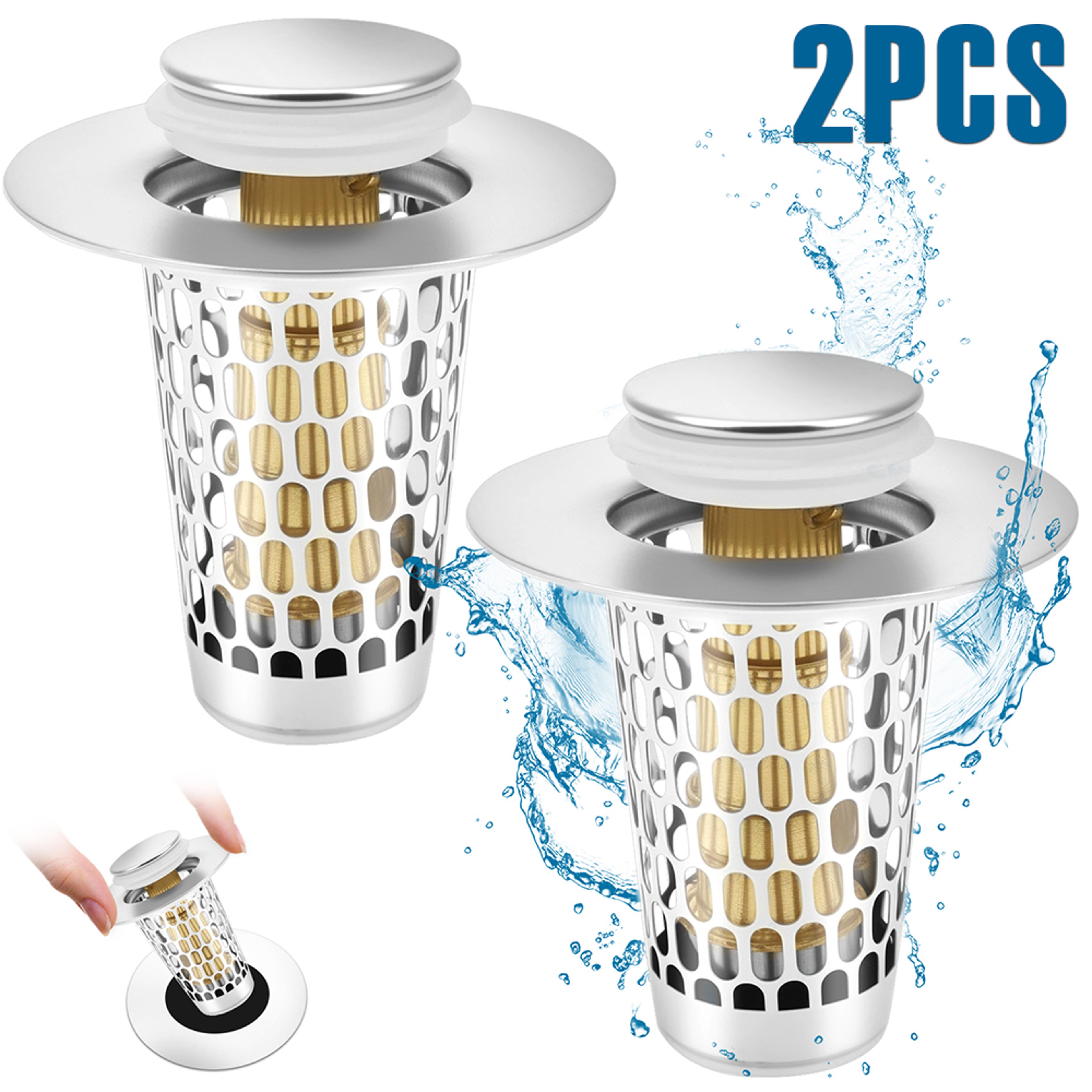 pop up sink drain strainer with hair catcher and anti odor stainless steel stopper