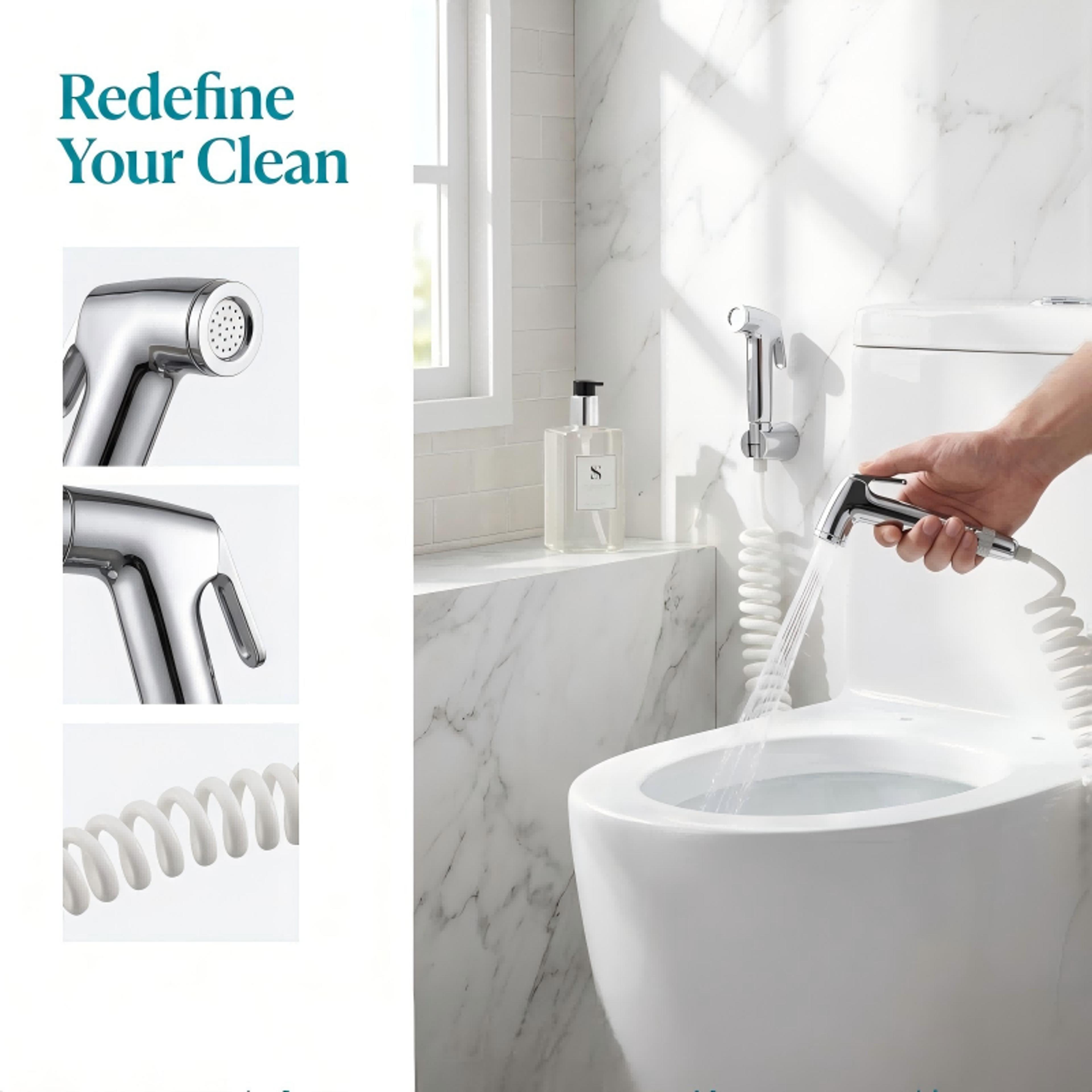 premium handheld bidet spray kit with adjustable nozzle and faucet connector