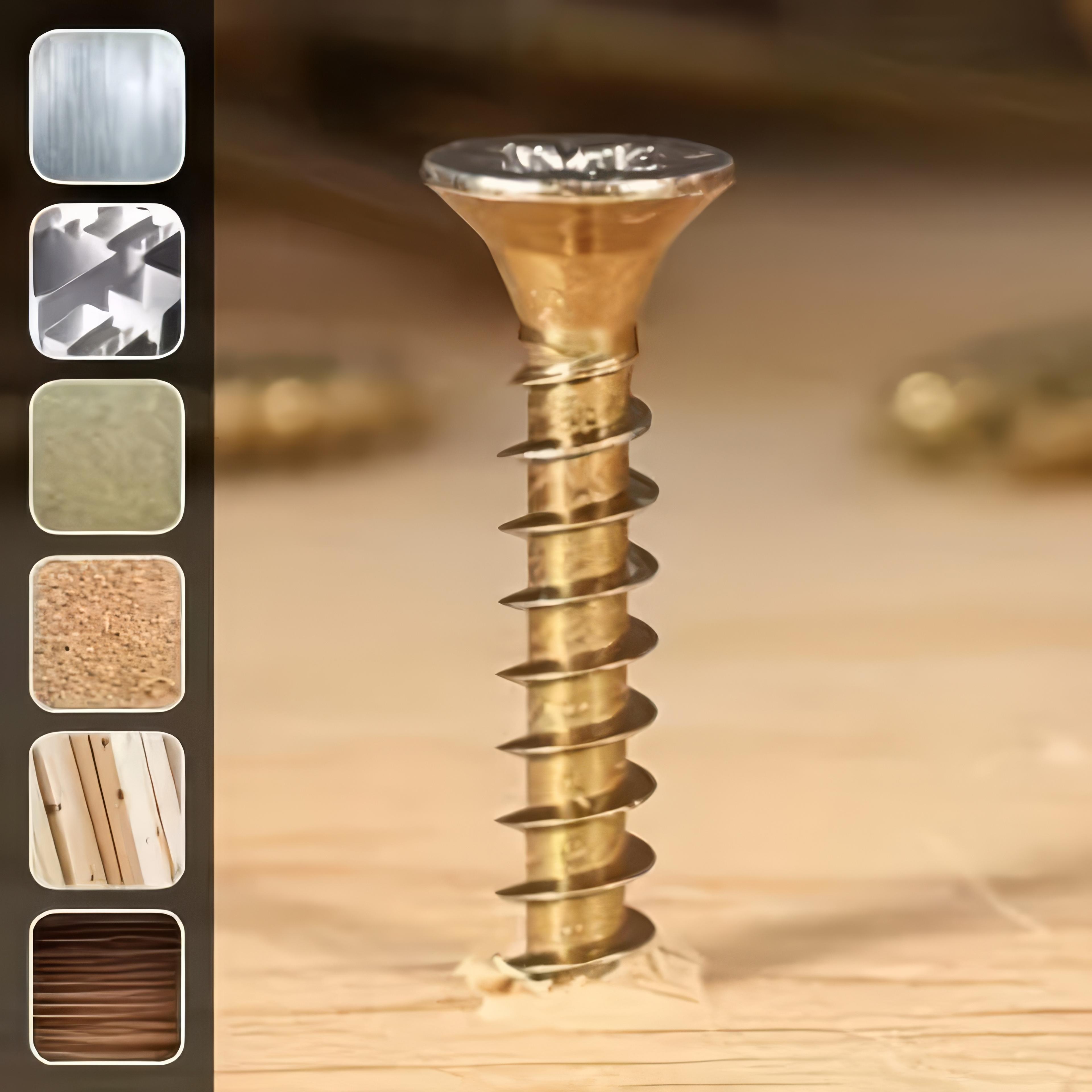 golden yellow self tapping screws set countersunk wood & metal fasteners