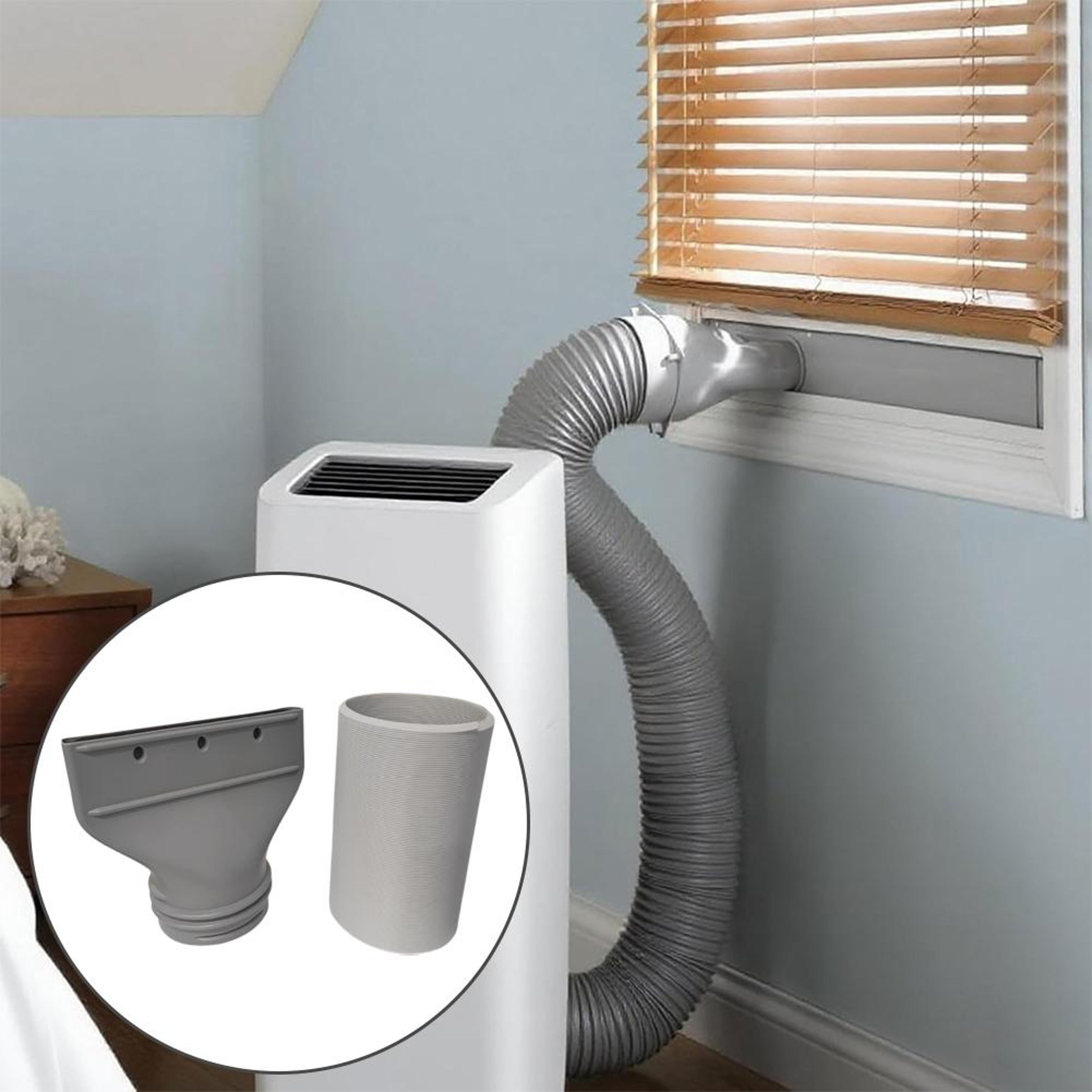 universal flat air conditioner hose adapter & exhaust connector for portable ac