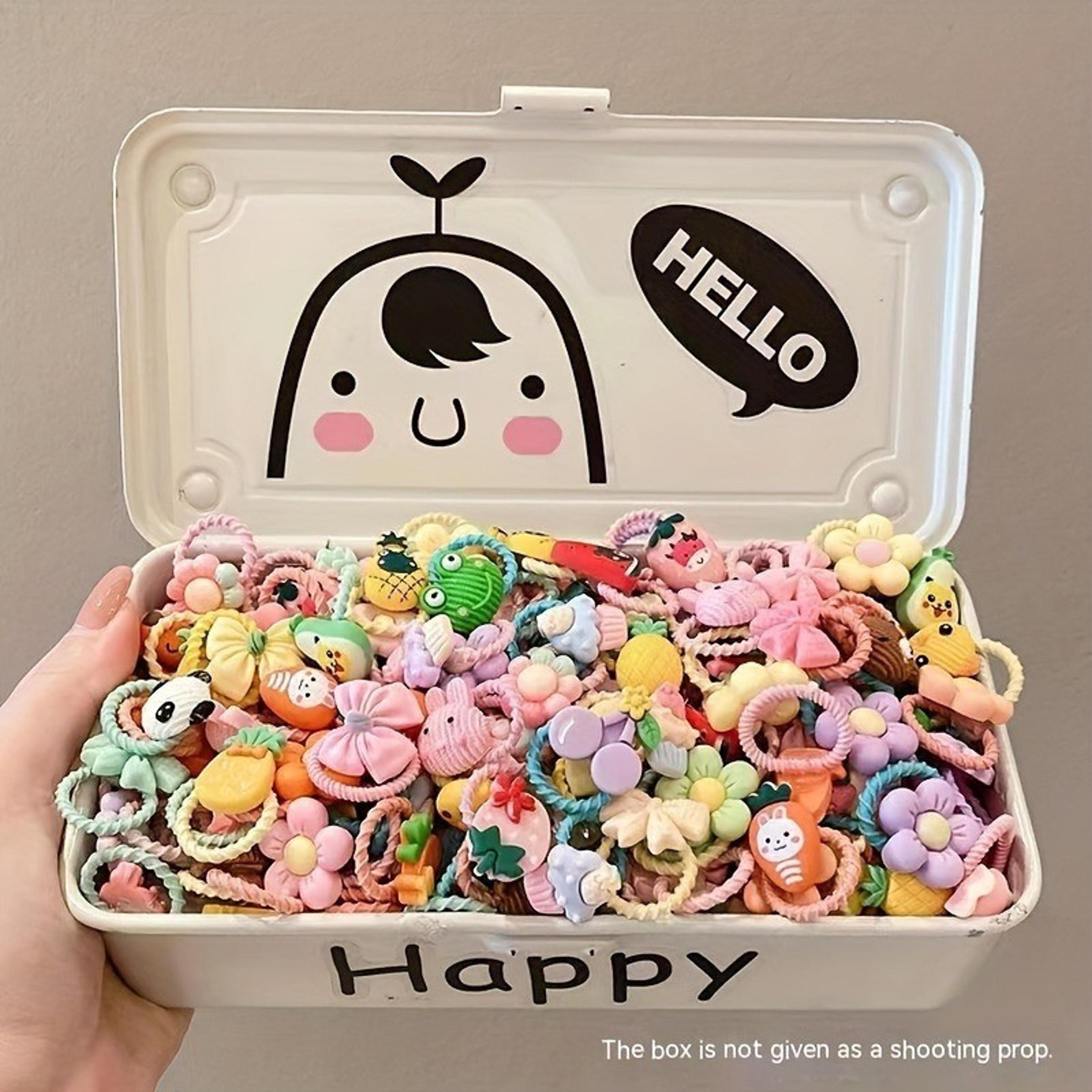 colorful kids cartoon hair ties elastic cute pattern ponytail bands for girls