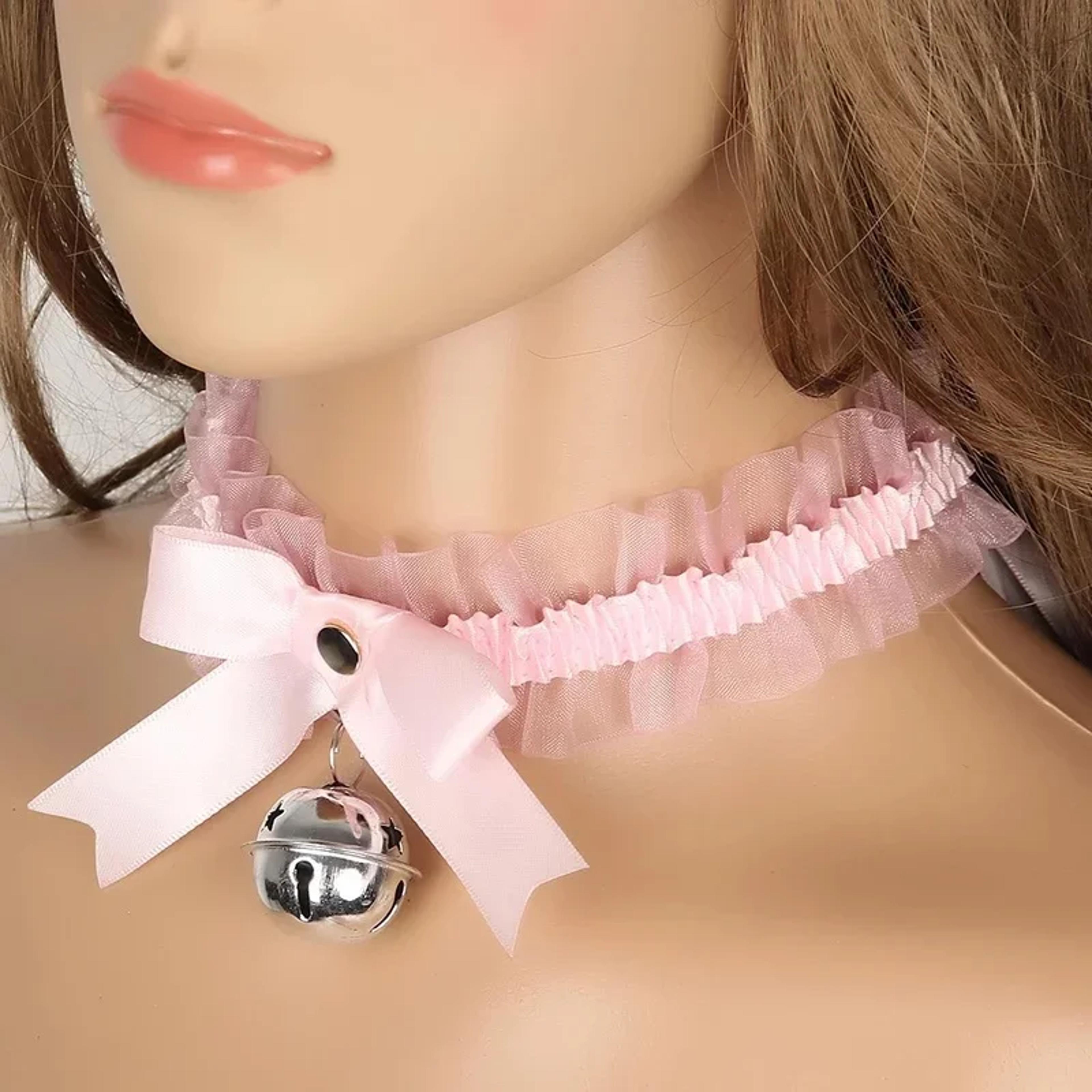 elegant lace bow choker necklace with bell charm romantic collar jewelry