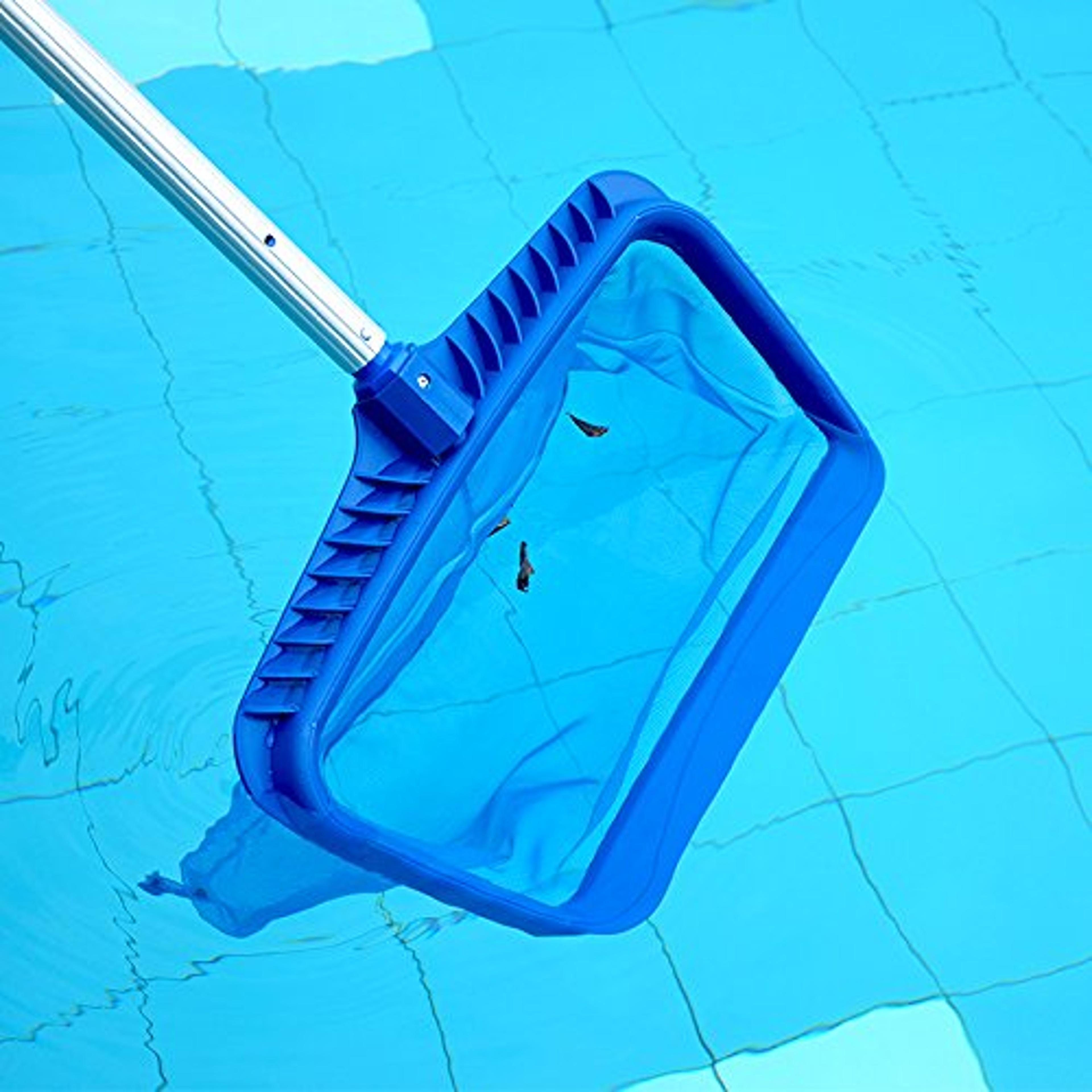 deep bag pool leaf rake skimmer net with reinforced frame & detachable handle