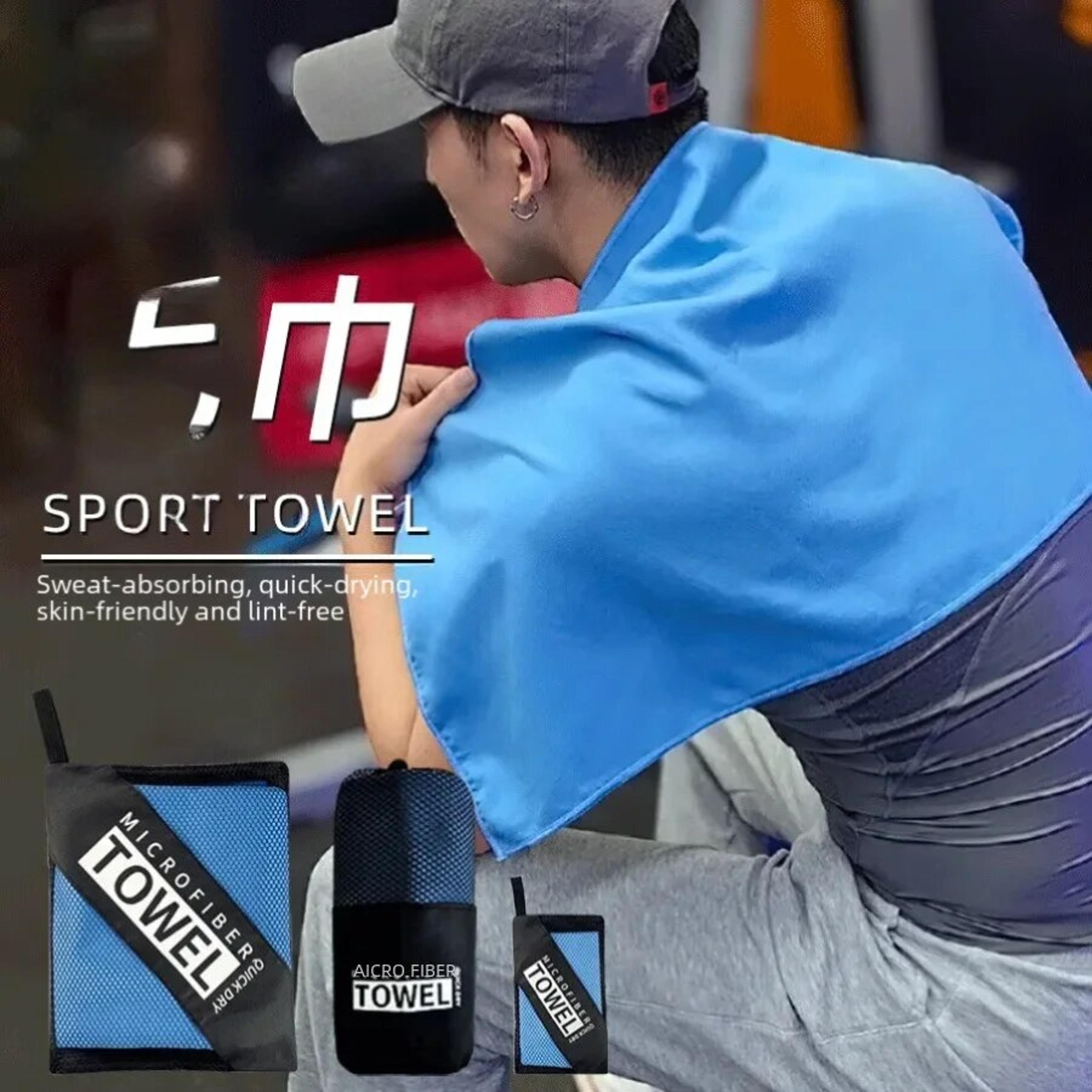 double sided microfiber sports towel quick dry gym & fitness ultra absorbent running swimming yoga set