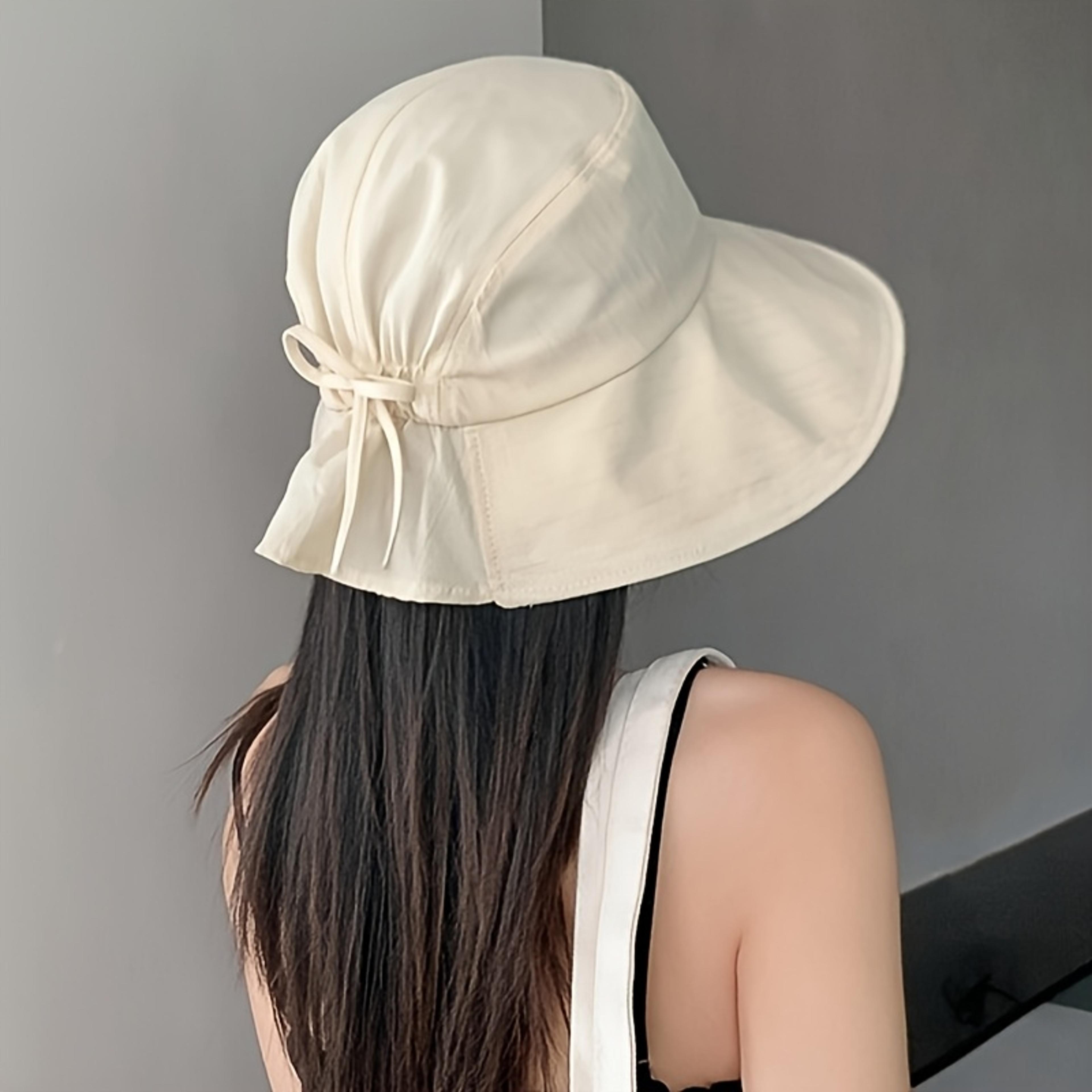 womens wide brim foldable sun hat for beach uv protection travel with bow