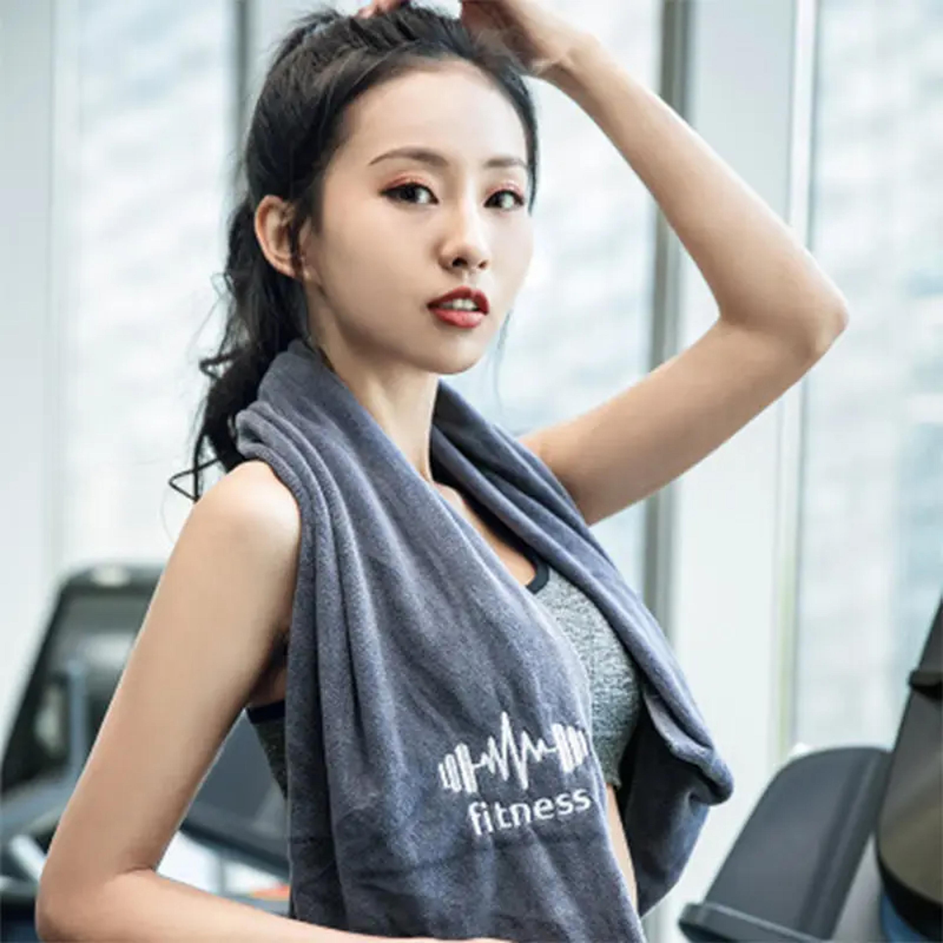 grey quick dry microfiber gym towel sweat absorbent sports mat for fitness, basketball & running