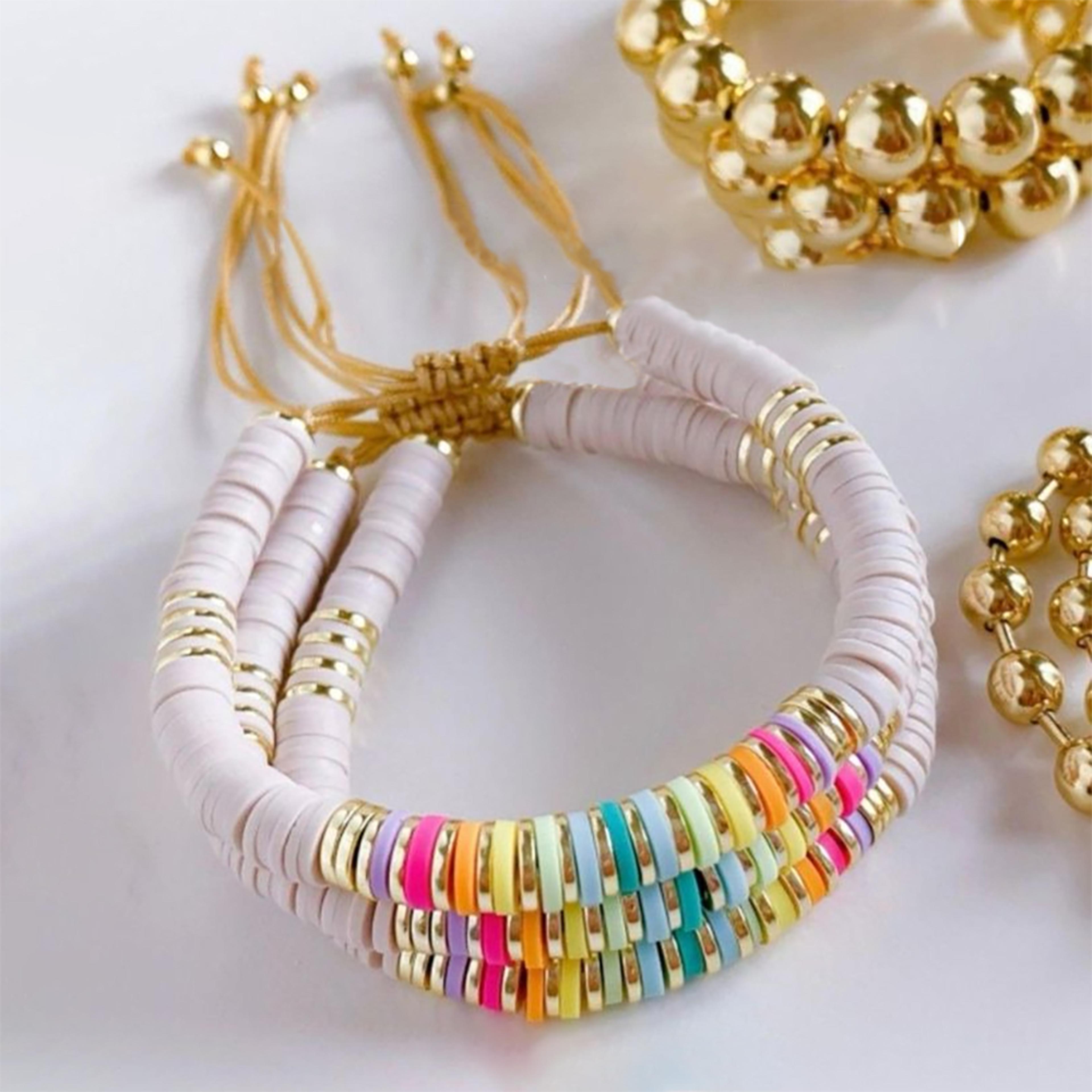 rainbow tide clay bracelet for women colorful bracelet, bracelet & beach jewelry