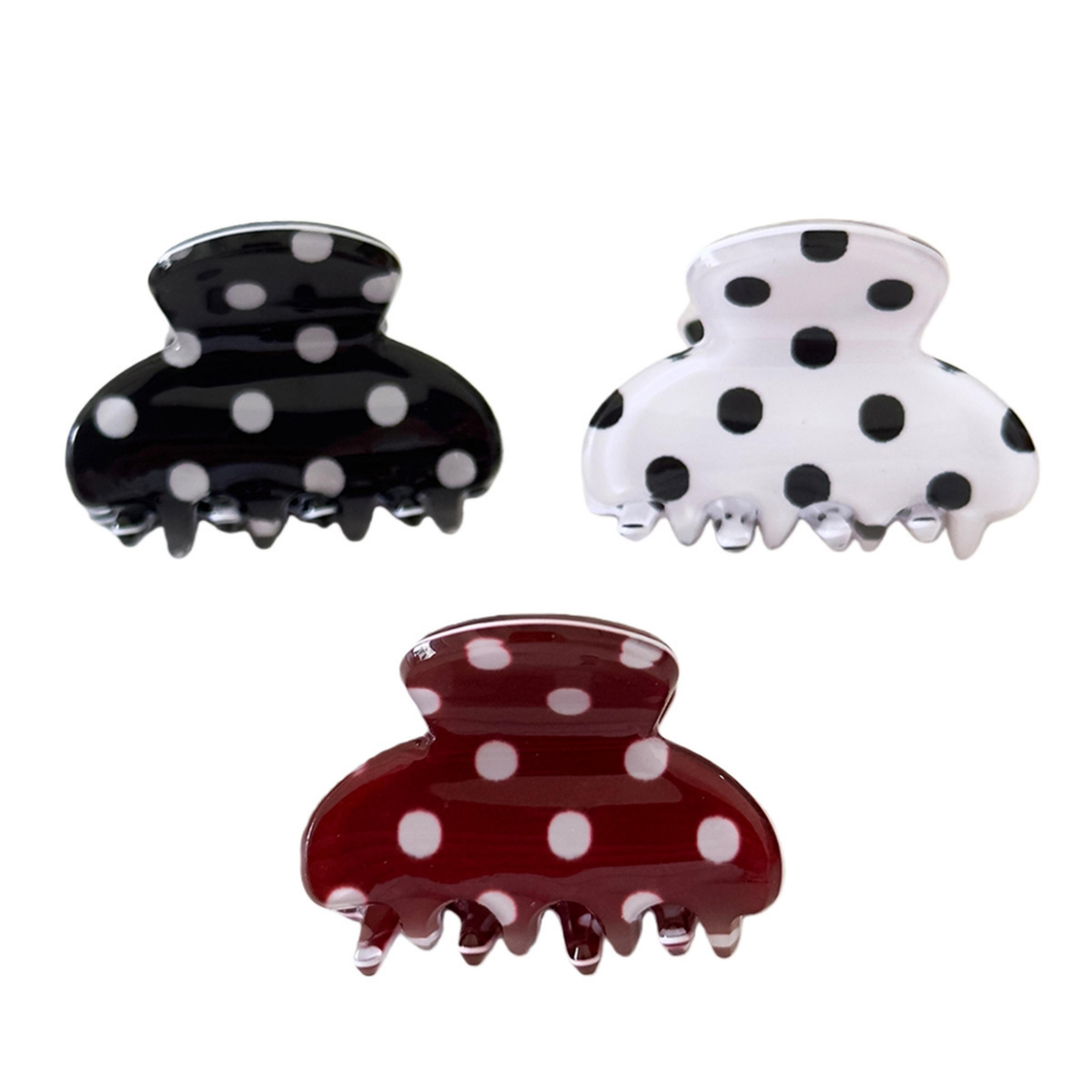 dot mini hair claw clip for women cute acrylic bangs & hairstyle holder
