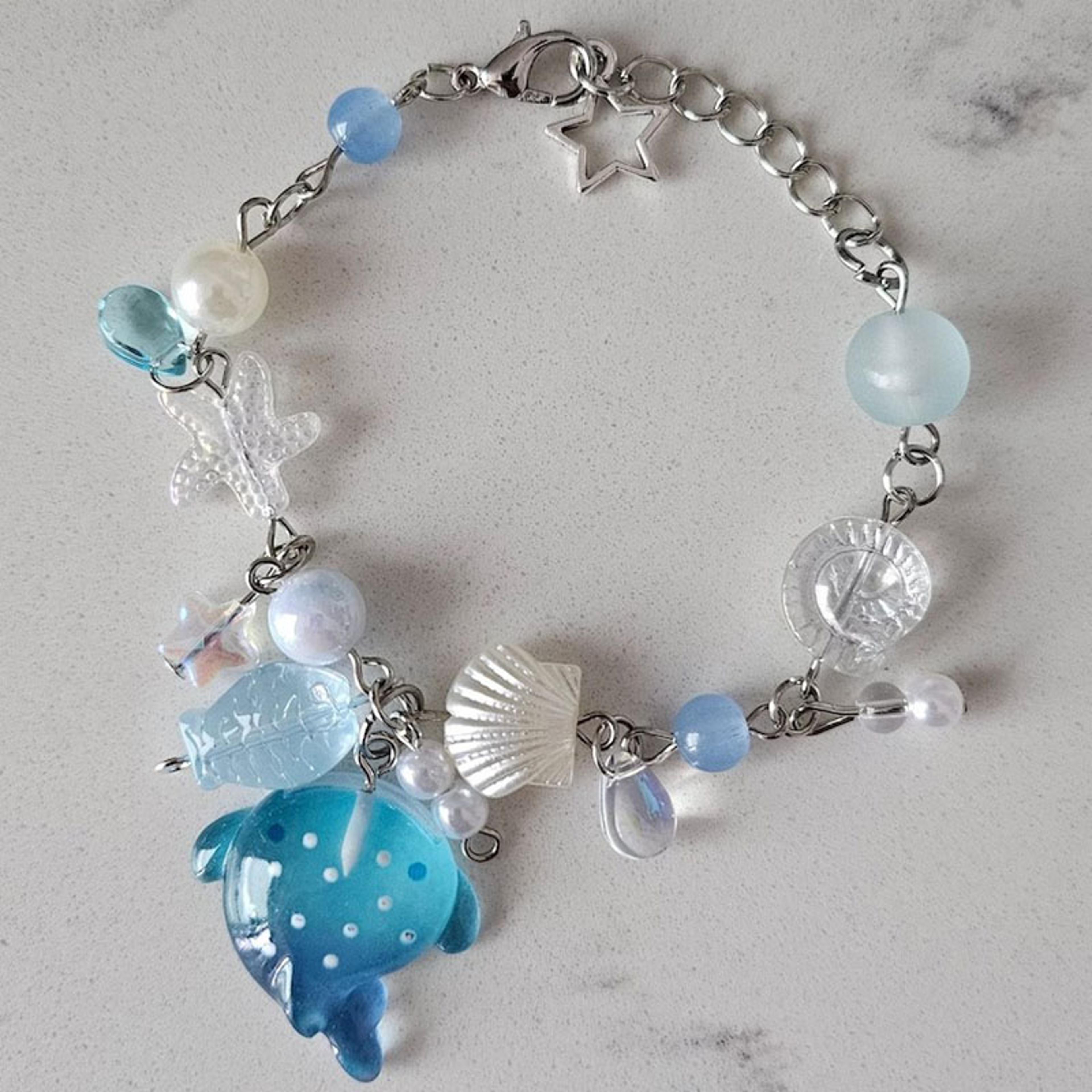 ocean spirit whale shark beaded bracelet for women handmade coastal pearl jewelry