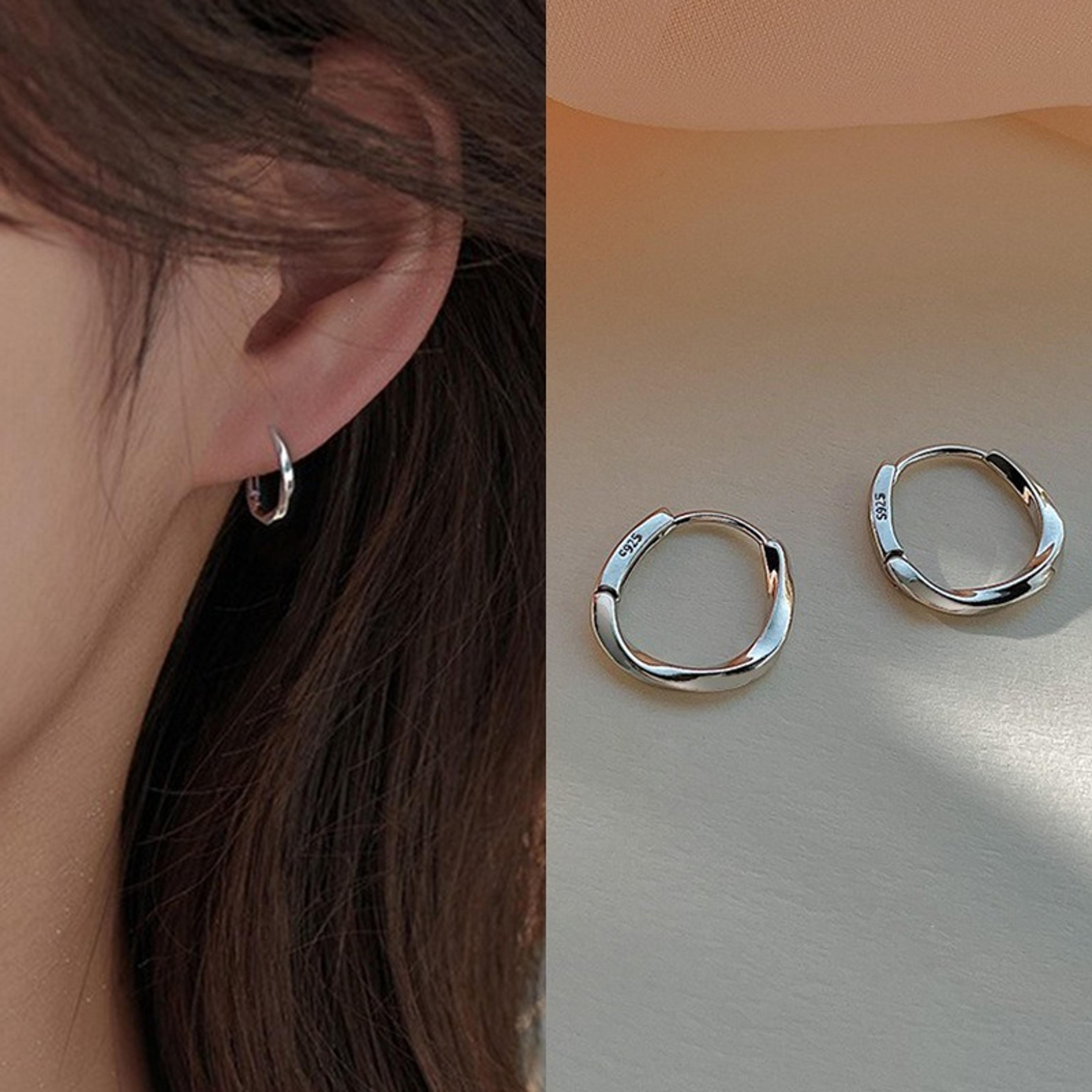 sterling silver round stud & hoop earrings for women minimalist wedding jewelry