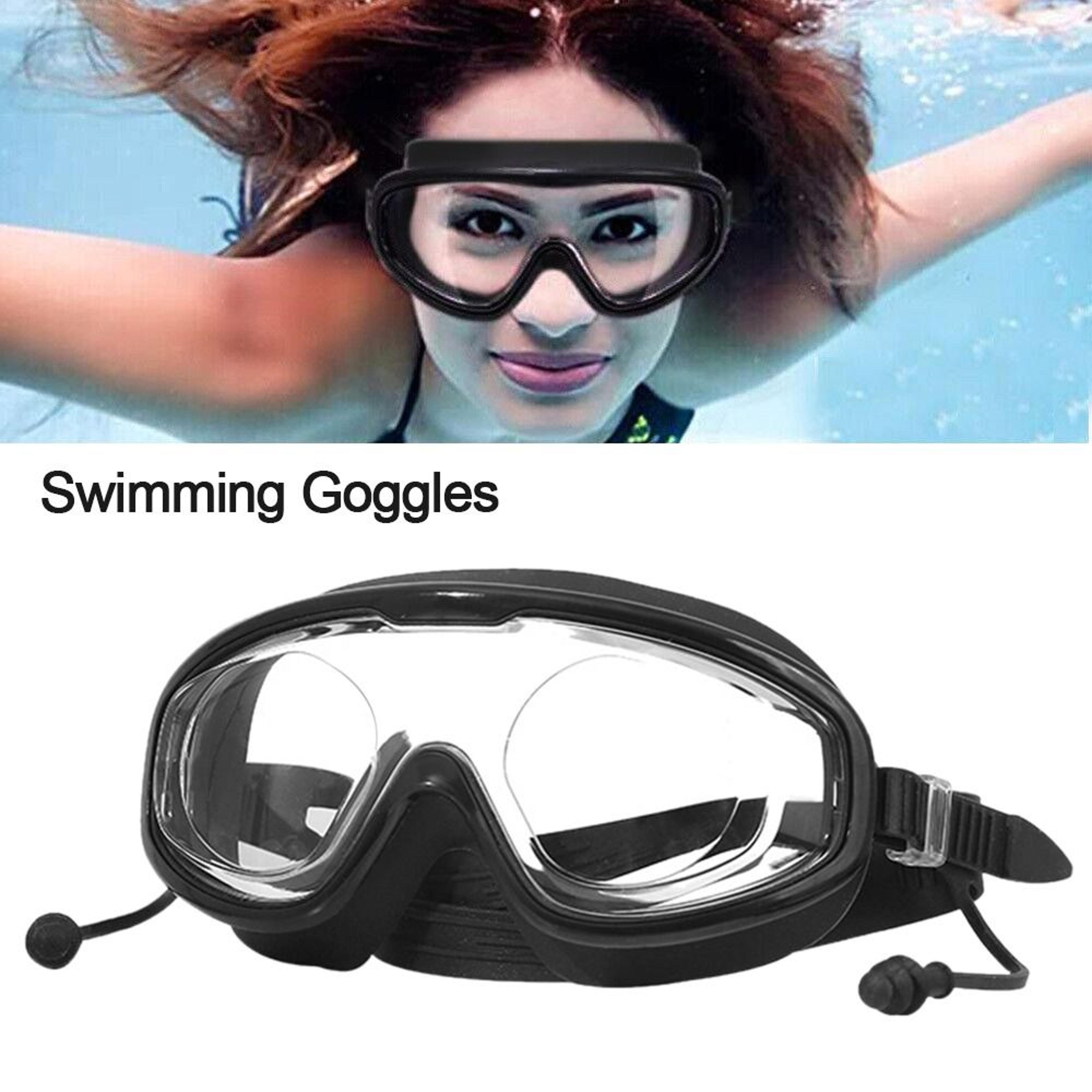 anti fog swimming goggles wide view waterproof diving goggles for adults & youth with earplugs
