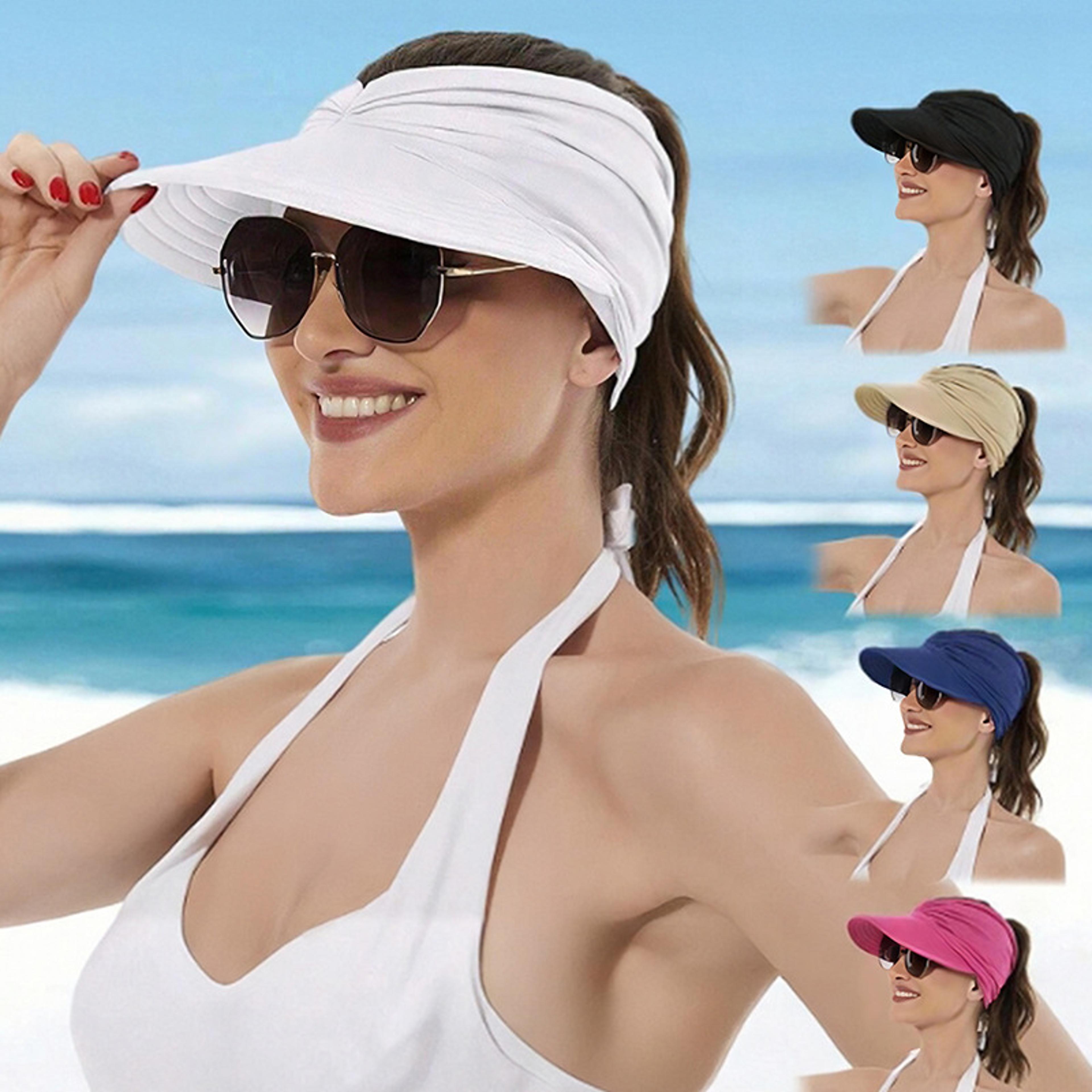 handmade foldable sun hat with transparent visor womens beach summer sun protection hat