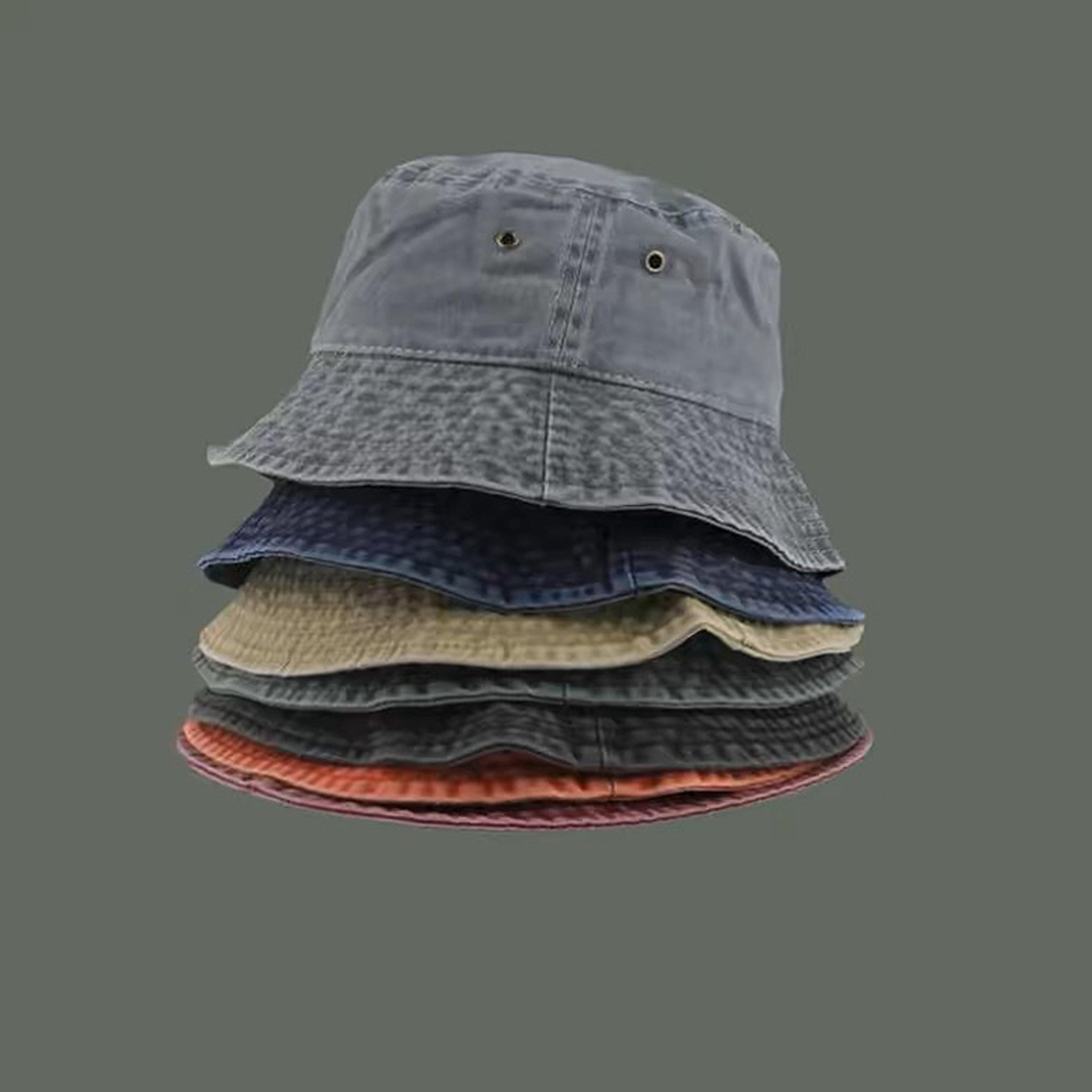 retro washed denim bucket hat fisherman sun protection hat for outdoor style