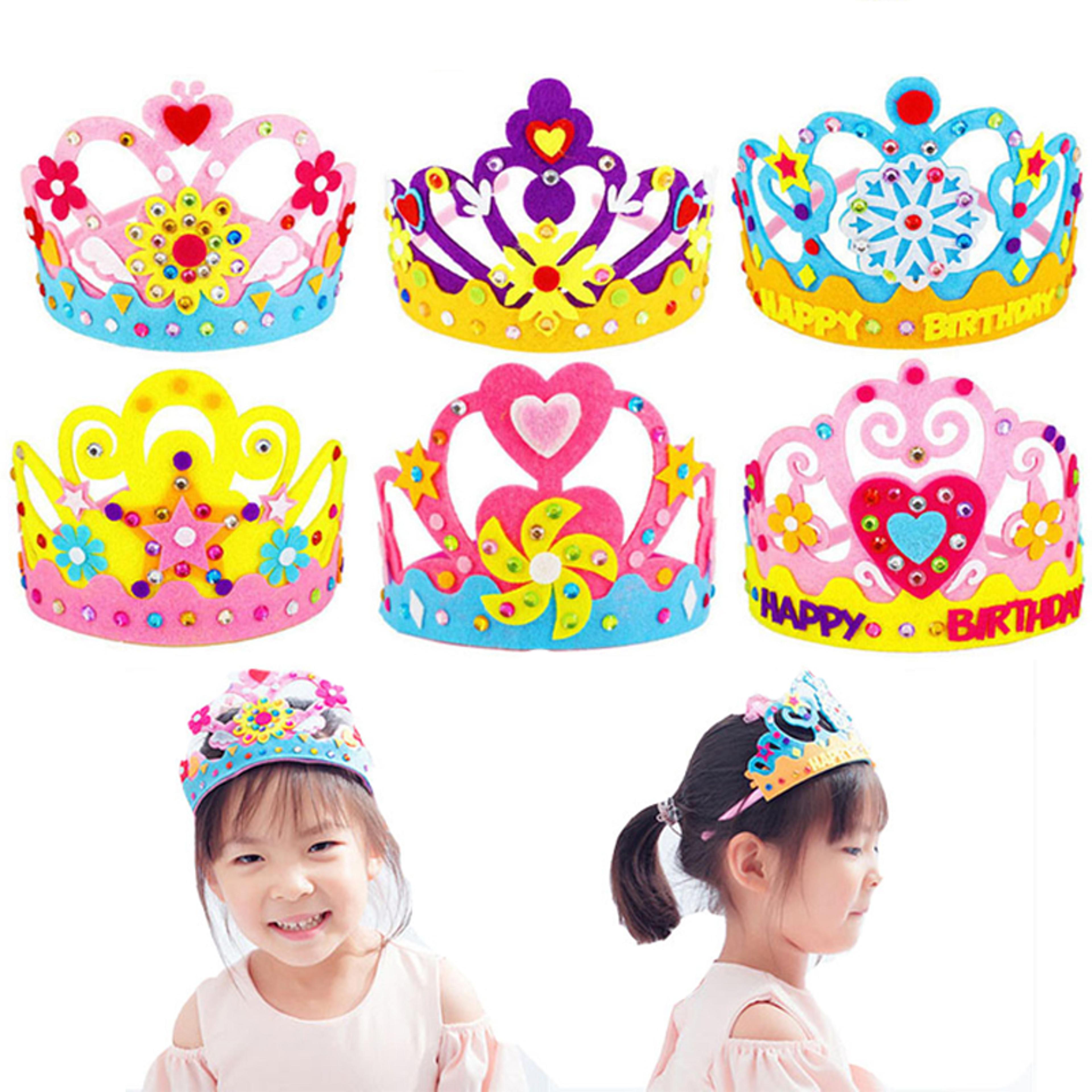 craft crown kit for kids paper sequins art & party decoration set