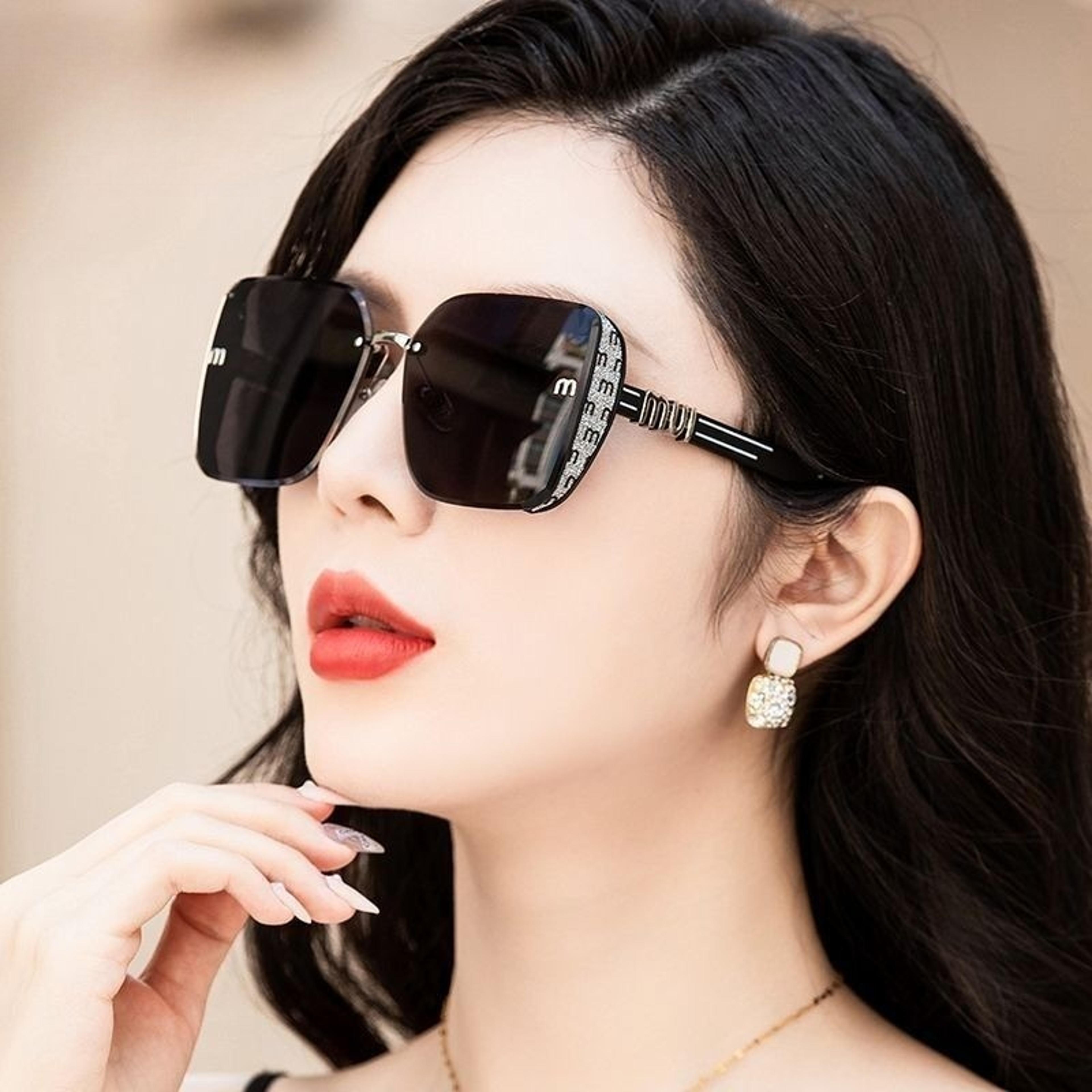 luxury square sparkling oversized ocean lens sunglasses for women & men