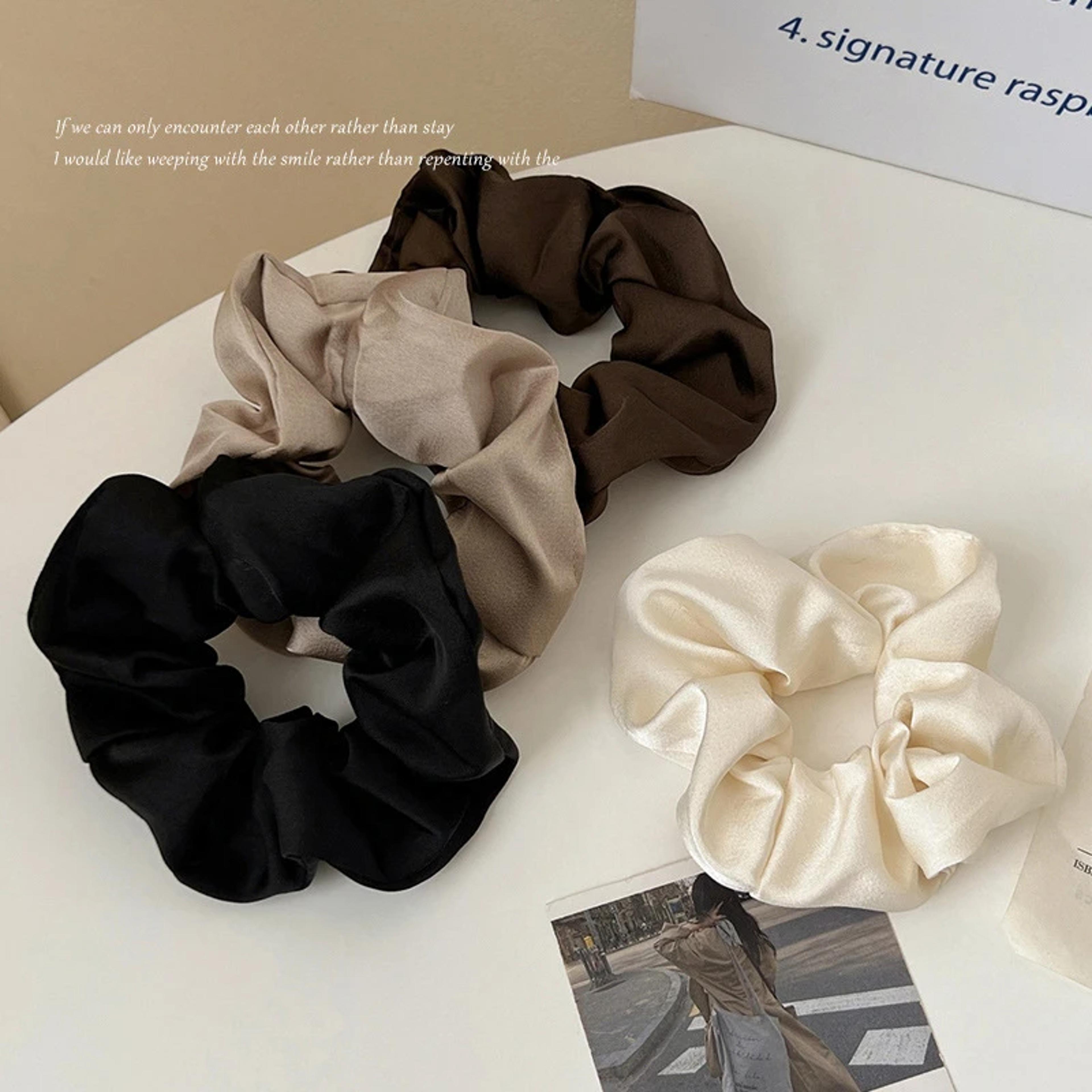 silk floral scrunchies for women soft fabric hair ties gentle no-slip hair accessories