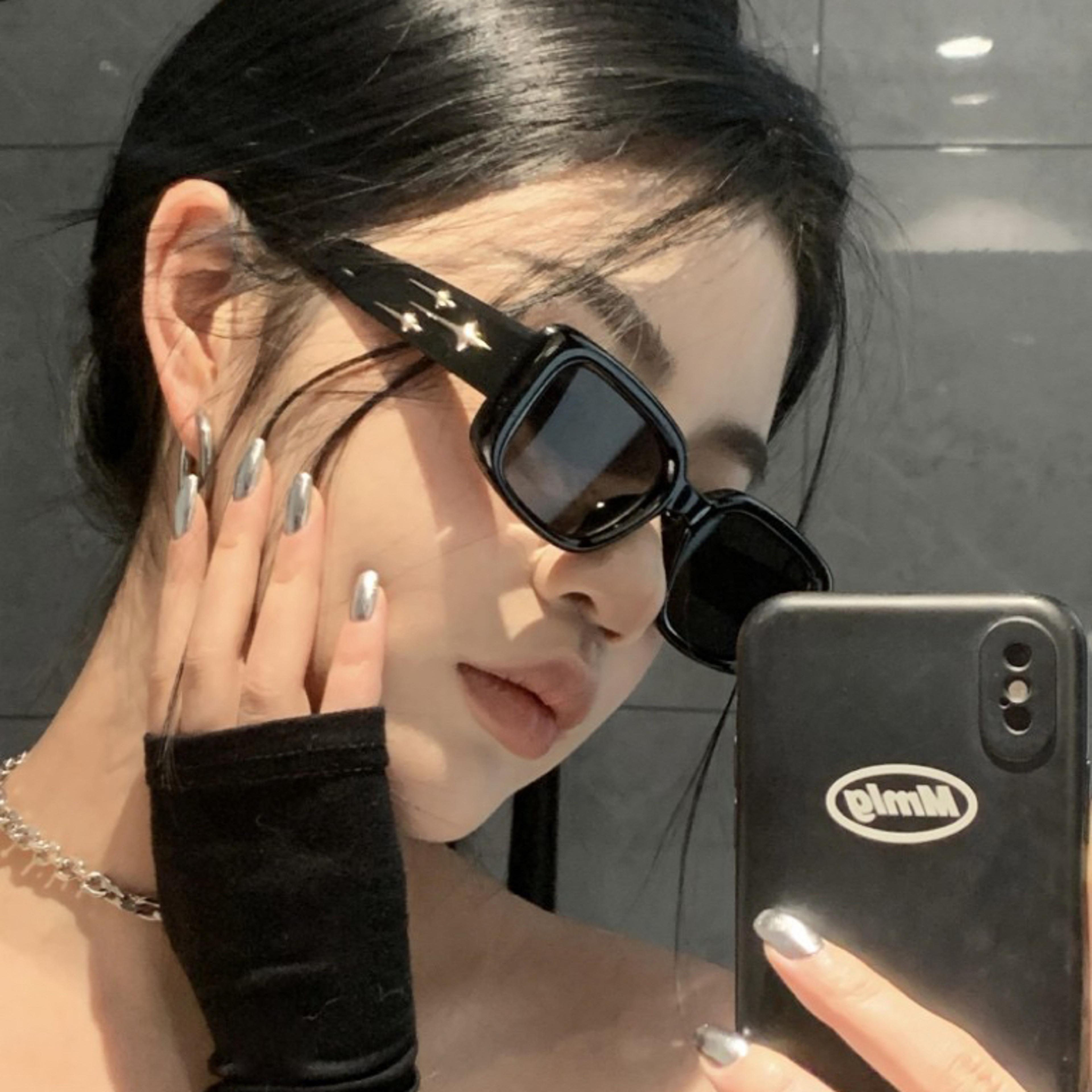 small square kitten eye mirrored sunglasses unisex punk fashion eyewear