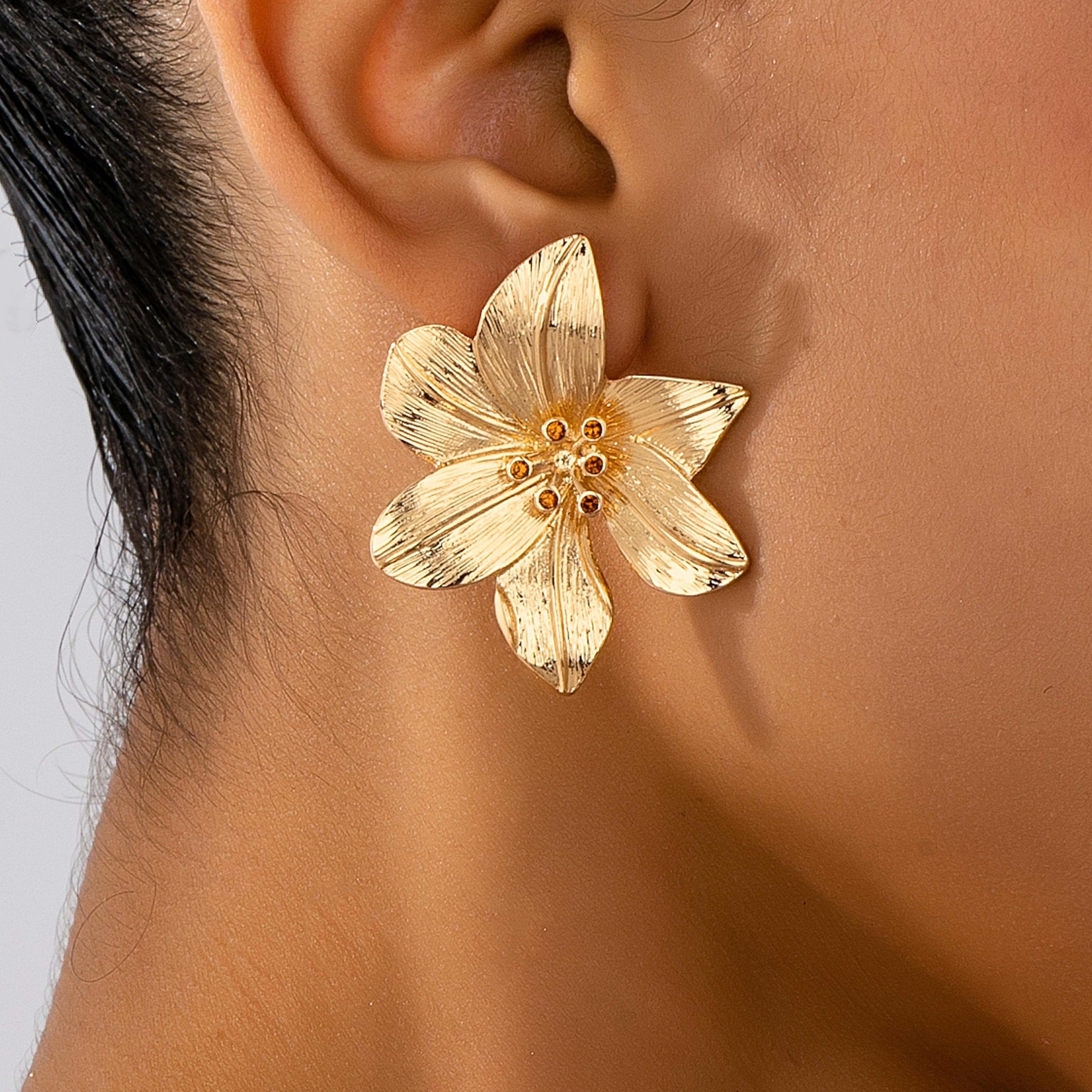 bloom spark floral statement earrings for women