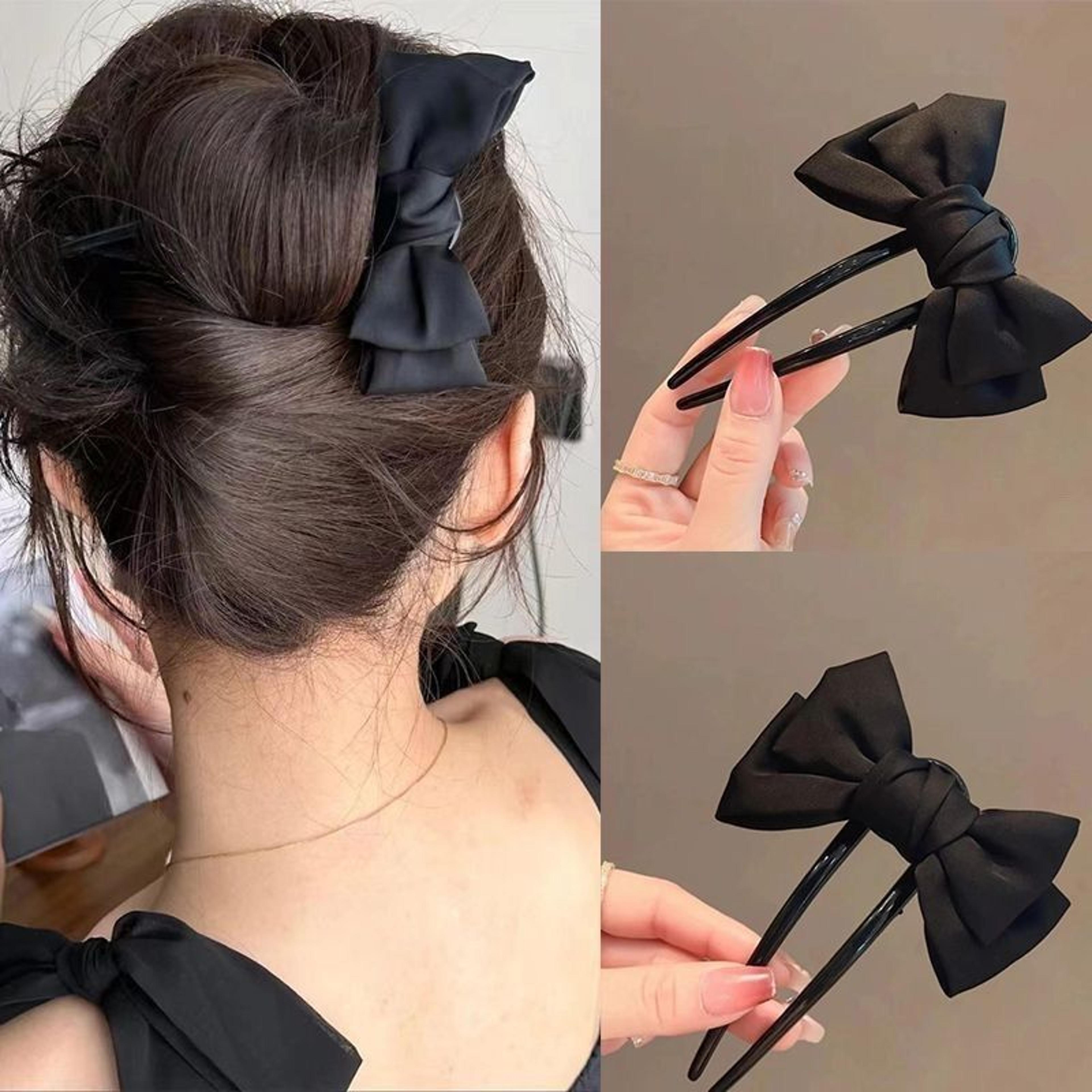 elegant bow u pin hair stick for effortless buns & chic updos