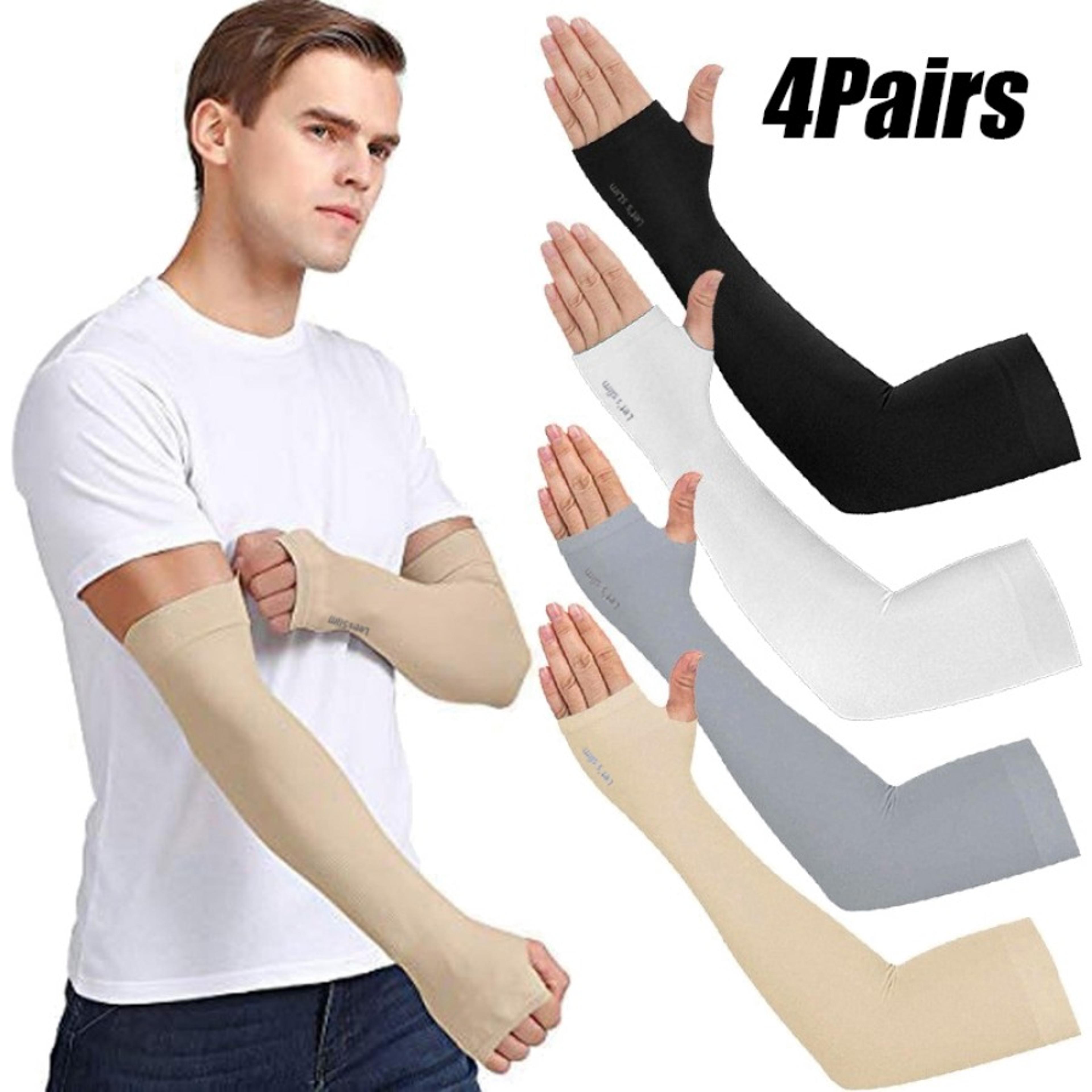ice silk sun protection arm sleeves 4 pairs uv cooling sleeves for cycling outdoor sports driving