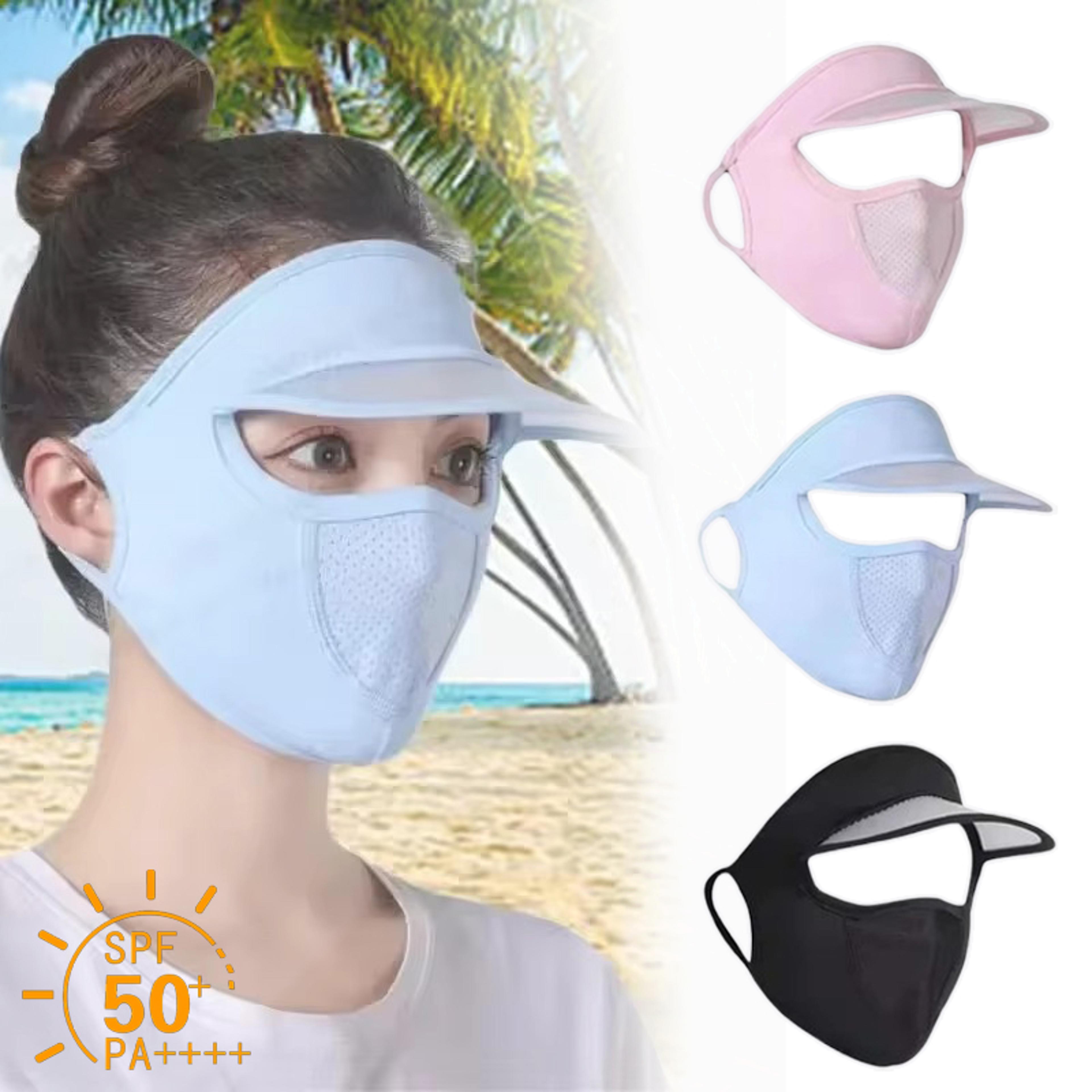 ice silk uv protection face mask with brim cycling sun visor summer sun protection cover